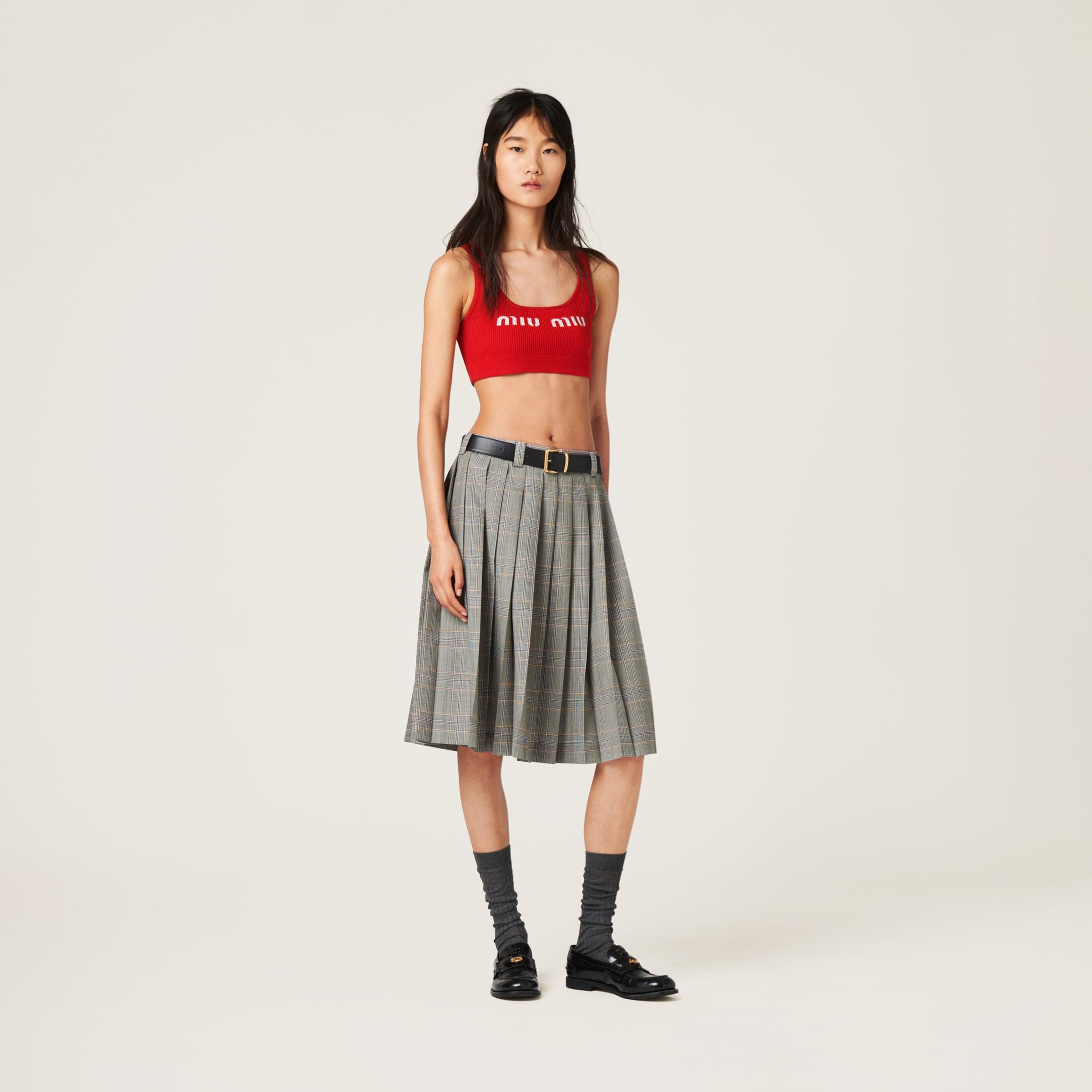 Miu Miu Viscose Top in Red | Lyst