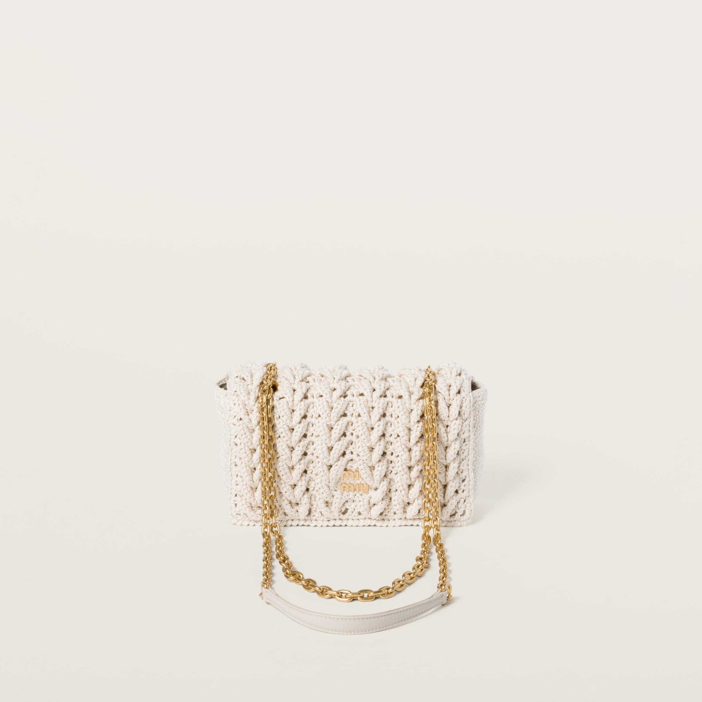 MIU MIU | LEATHER & CORD TRICK TOBACCO/CHALK WHITE チャーム Tobacco/chalk White Leather And Cord Trick | Miu Miu