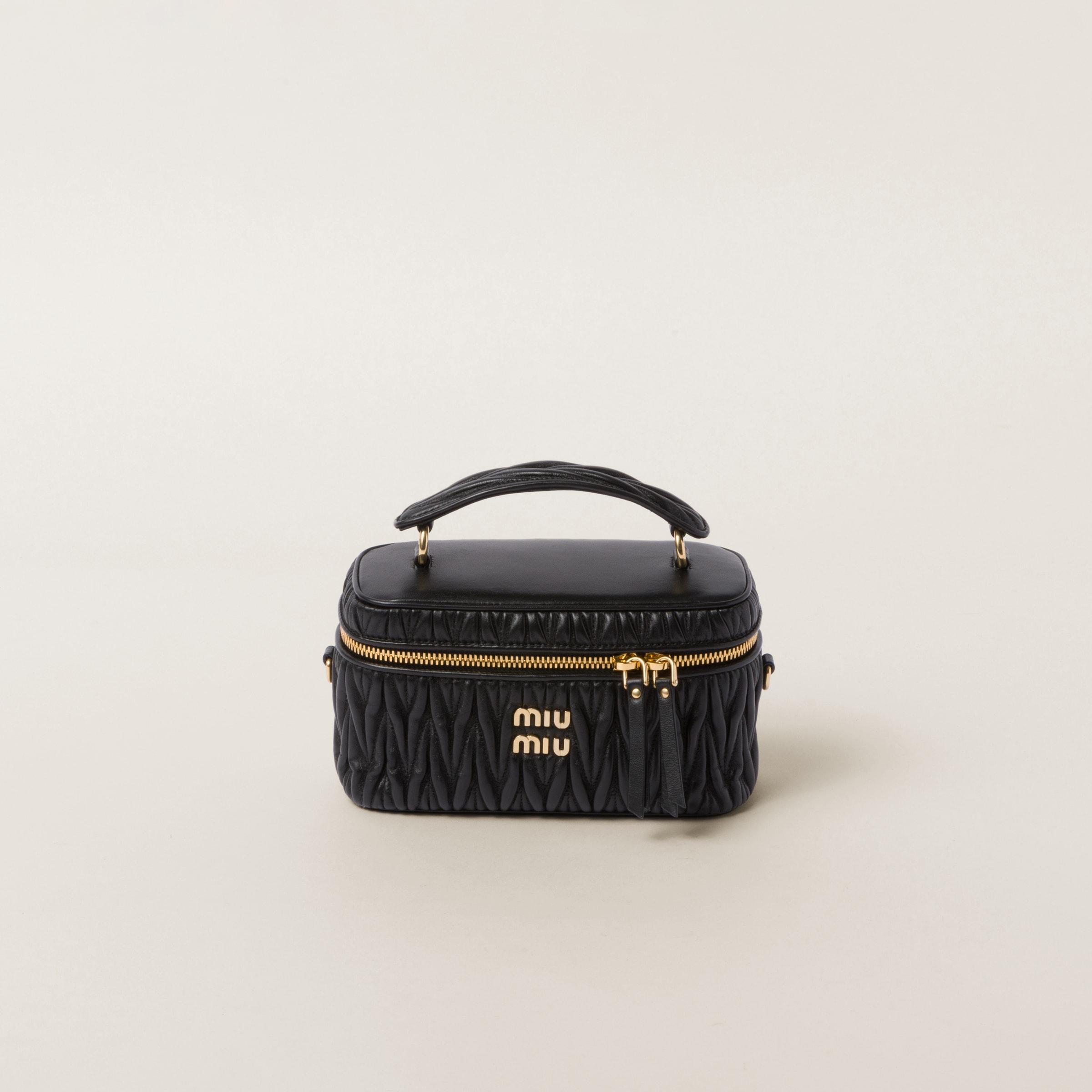 Miu Miu Matelassé Nappa Leather Shoulder Bag in Black Lyst