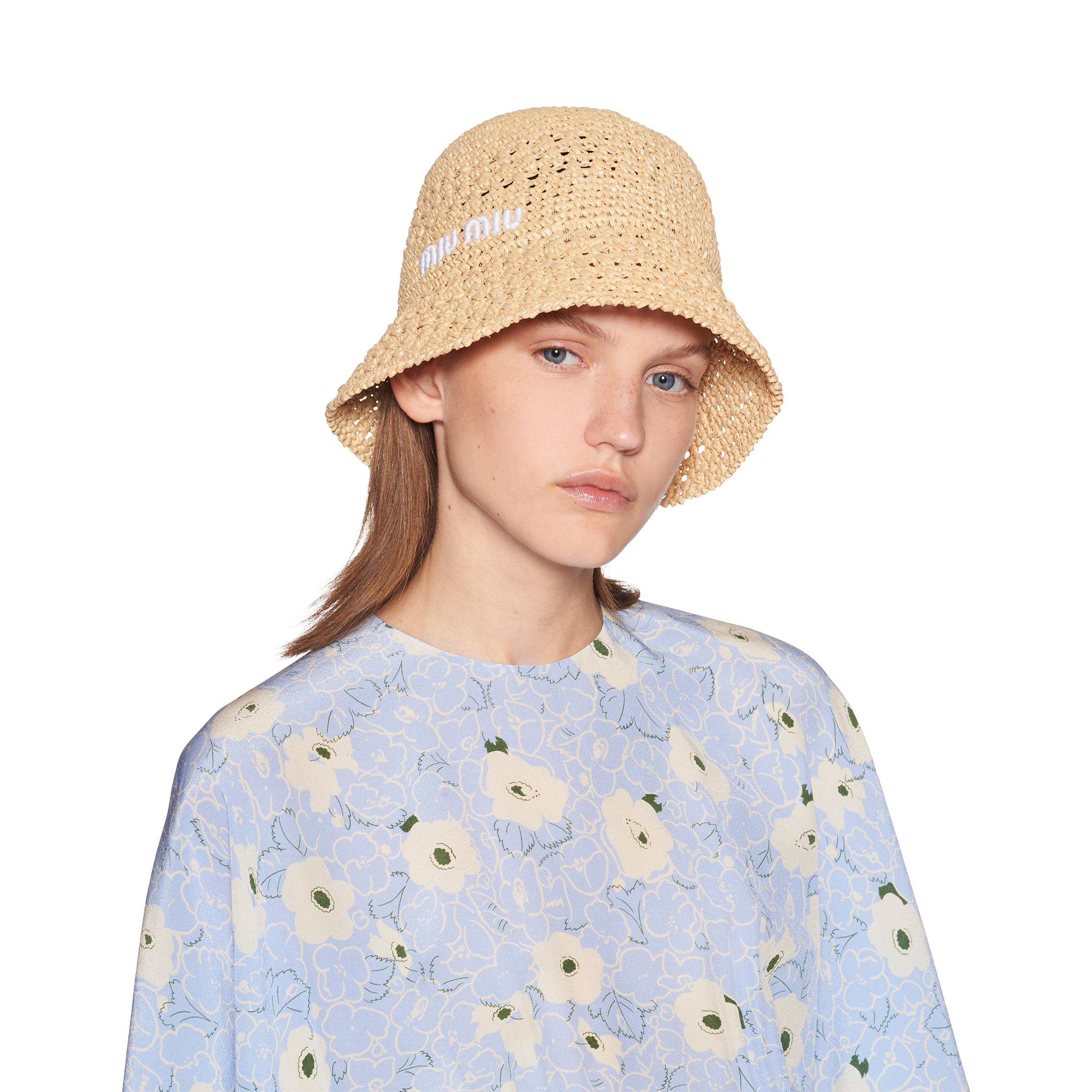 【関税&送料込】Miu Miu Raffia Hat Miu Miu Raffia Bucket Hat | italist