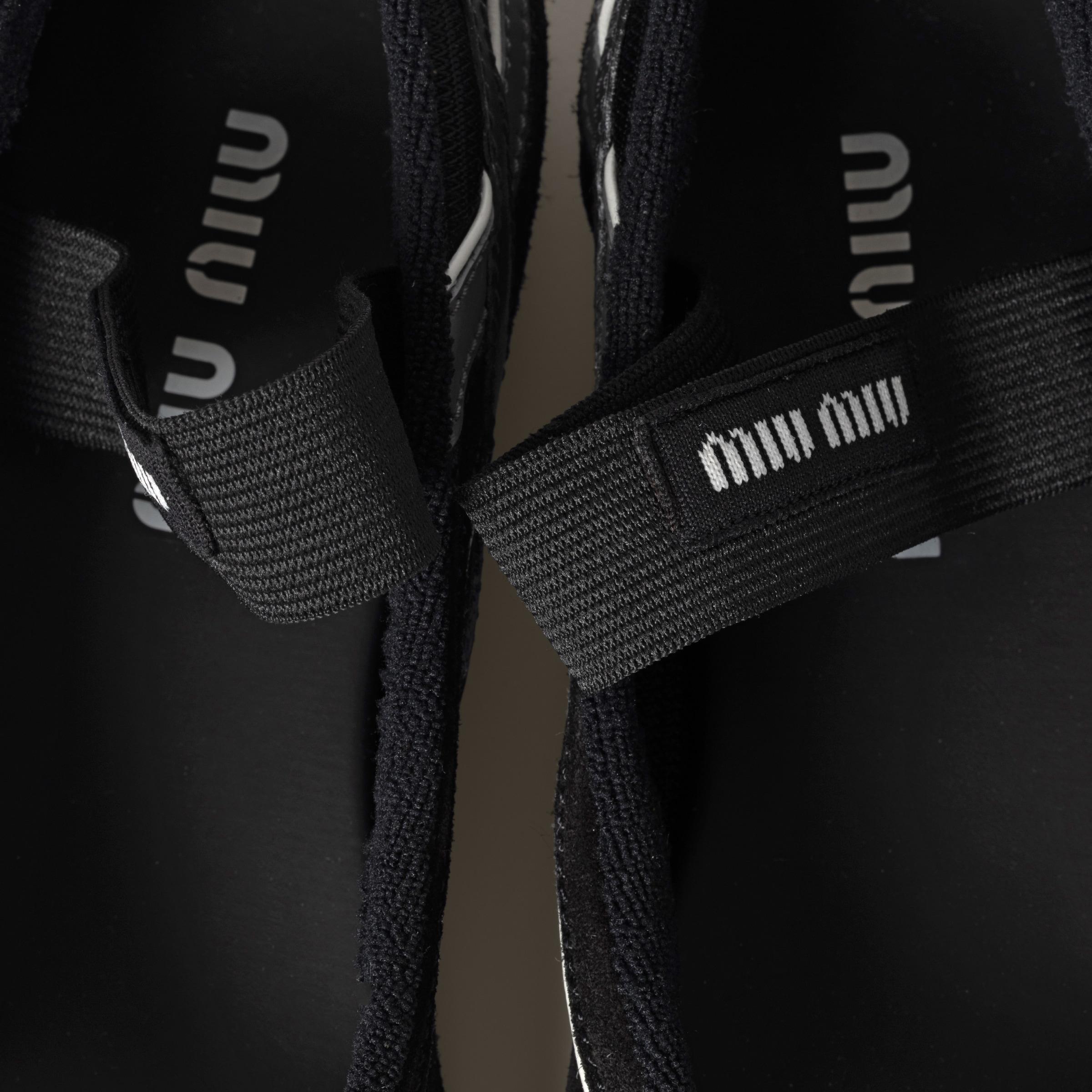 Miu Miu Gymnasium Technical Fabric Thong Ballerinas in Black