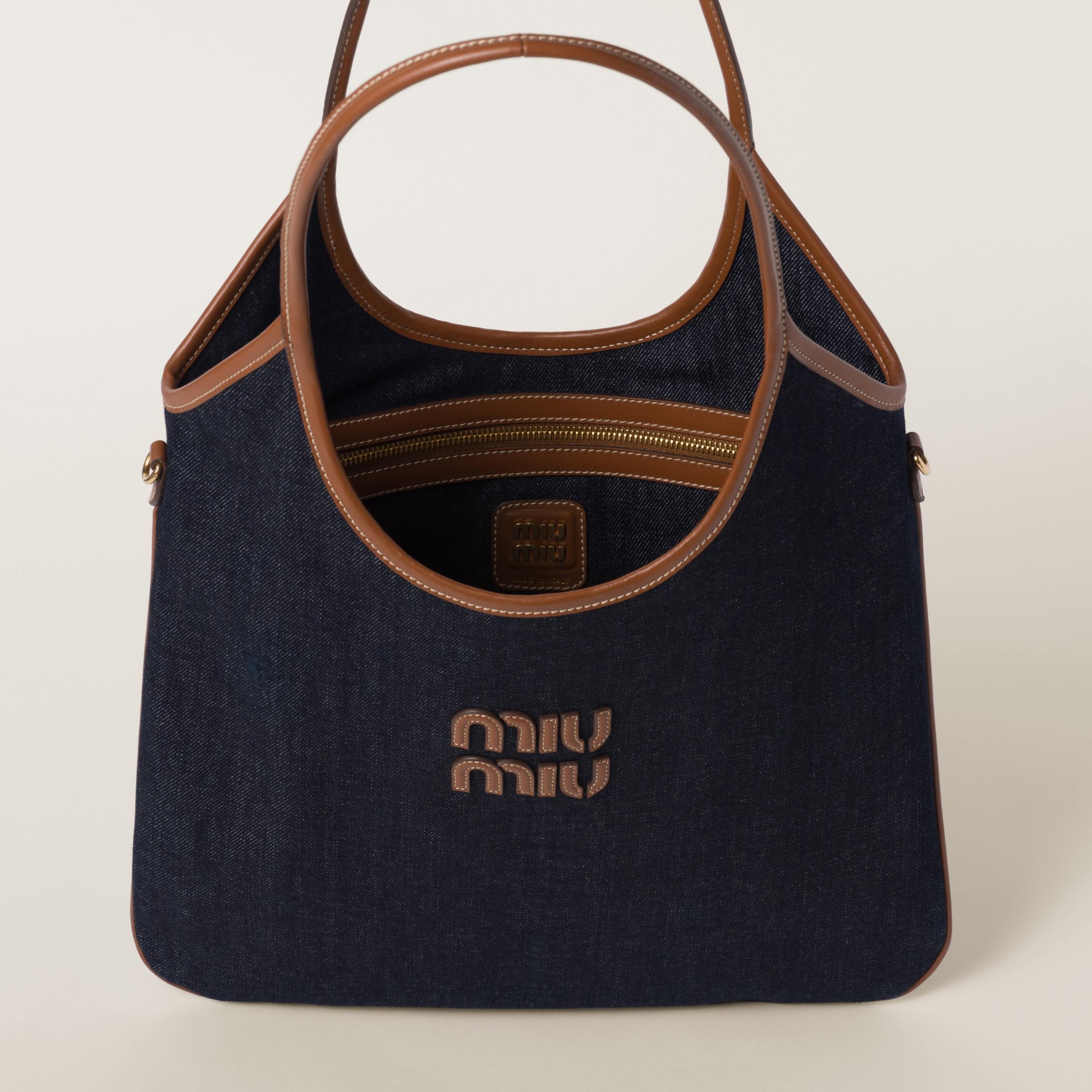 MiuMiu IVY デニムバッグ Miu Miu Ivy Denim Bag in Black | Lyst