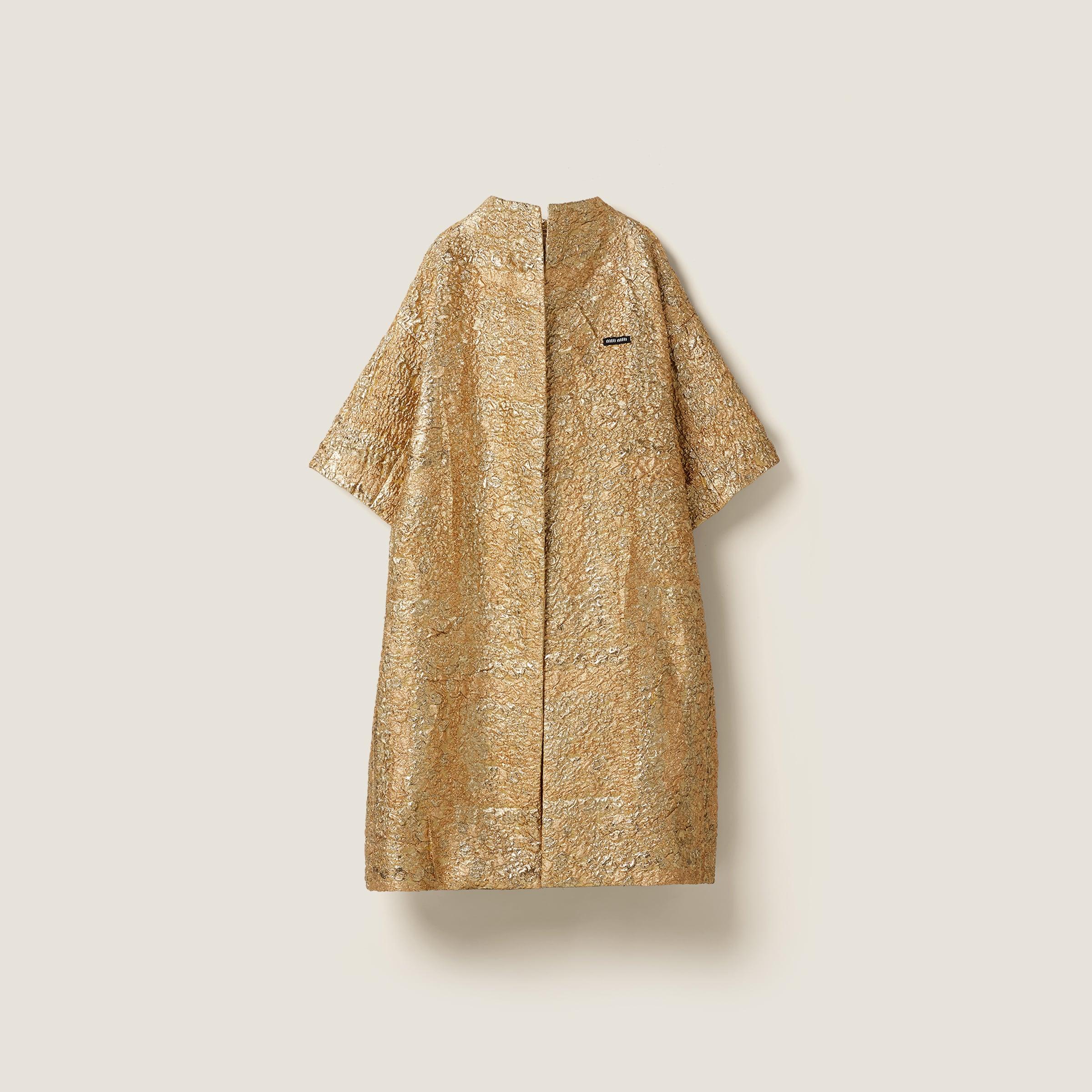 Miu Miu Single-Breasted Lamé Cloquet Jacquard Cape in
