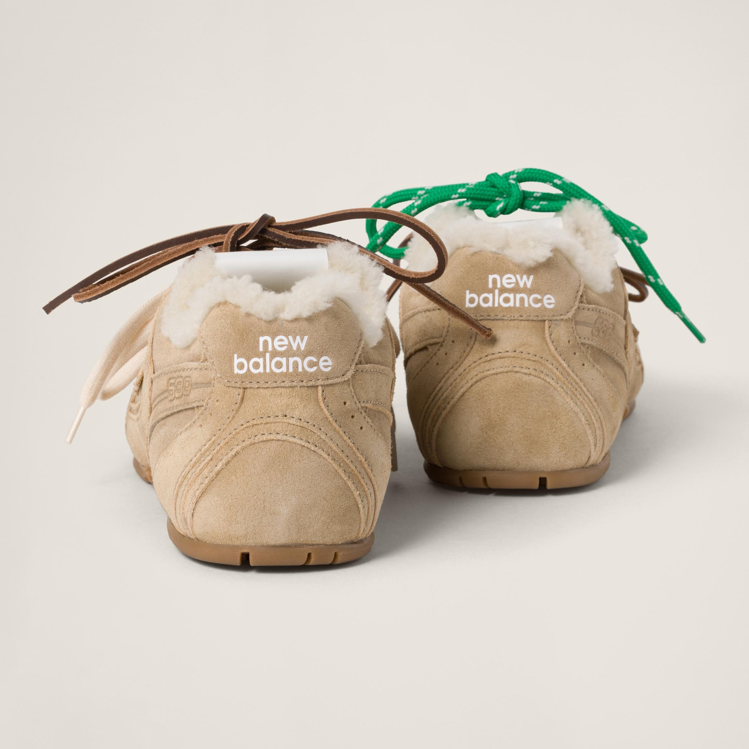 MIUMIU★素敵！shearling-lined lace-up sneakers Miu Miu Shearling-Lined Leather Sneakers Collaboration | Lyst
