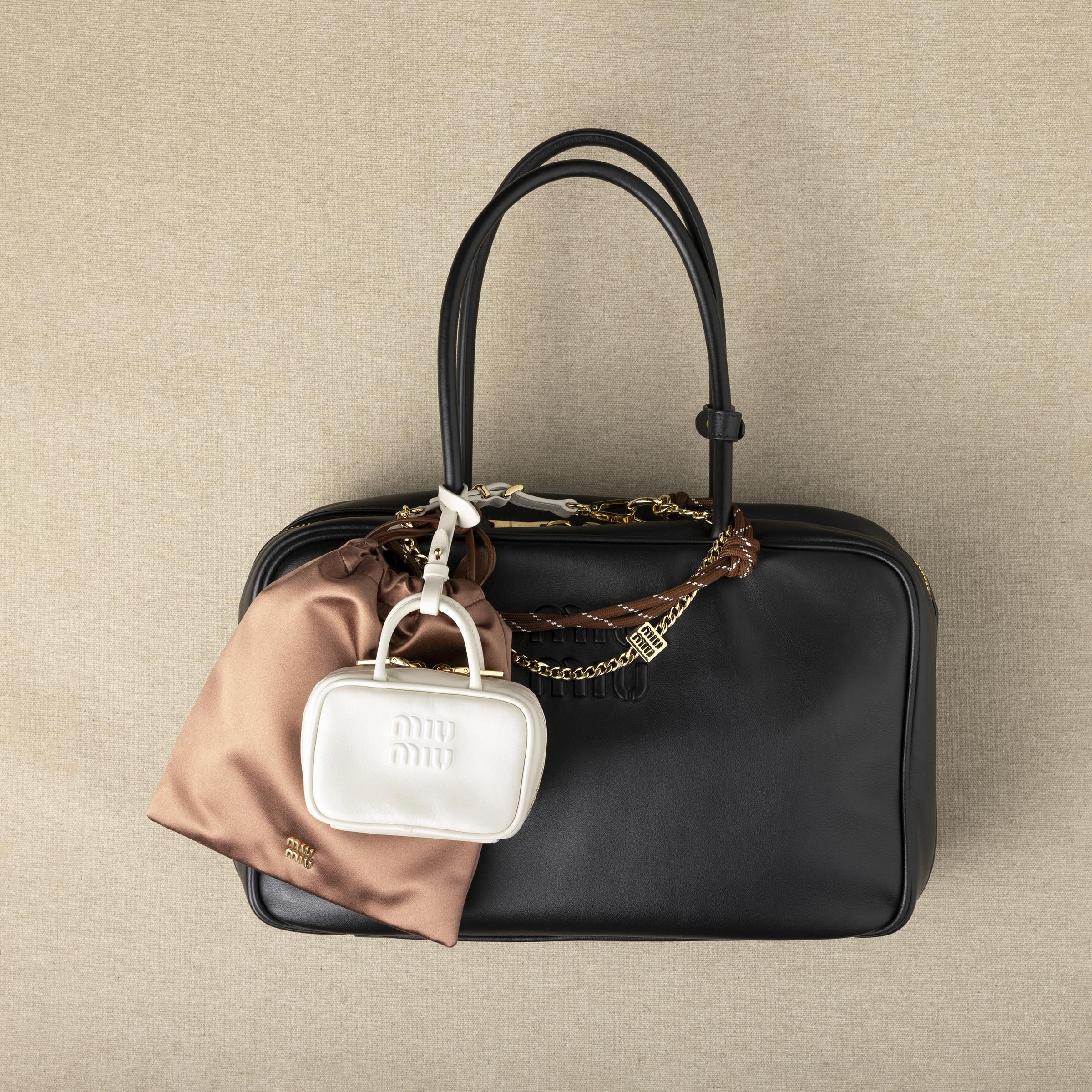【関税&送料込】Miu Miu Cord Leather And l Trick Cognac/tobacco Leather, Cord, And Metal Trick | Miu Miu