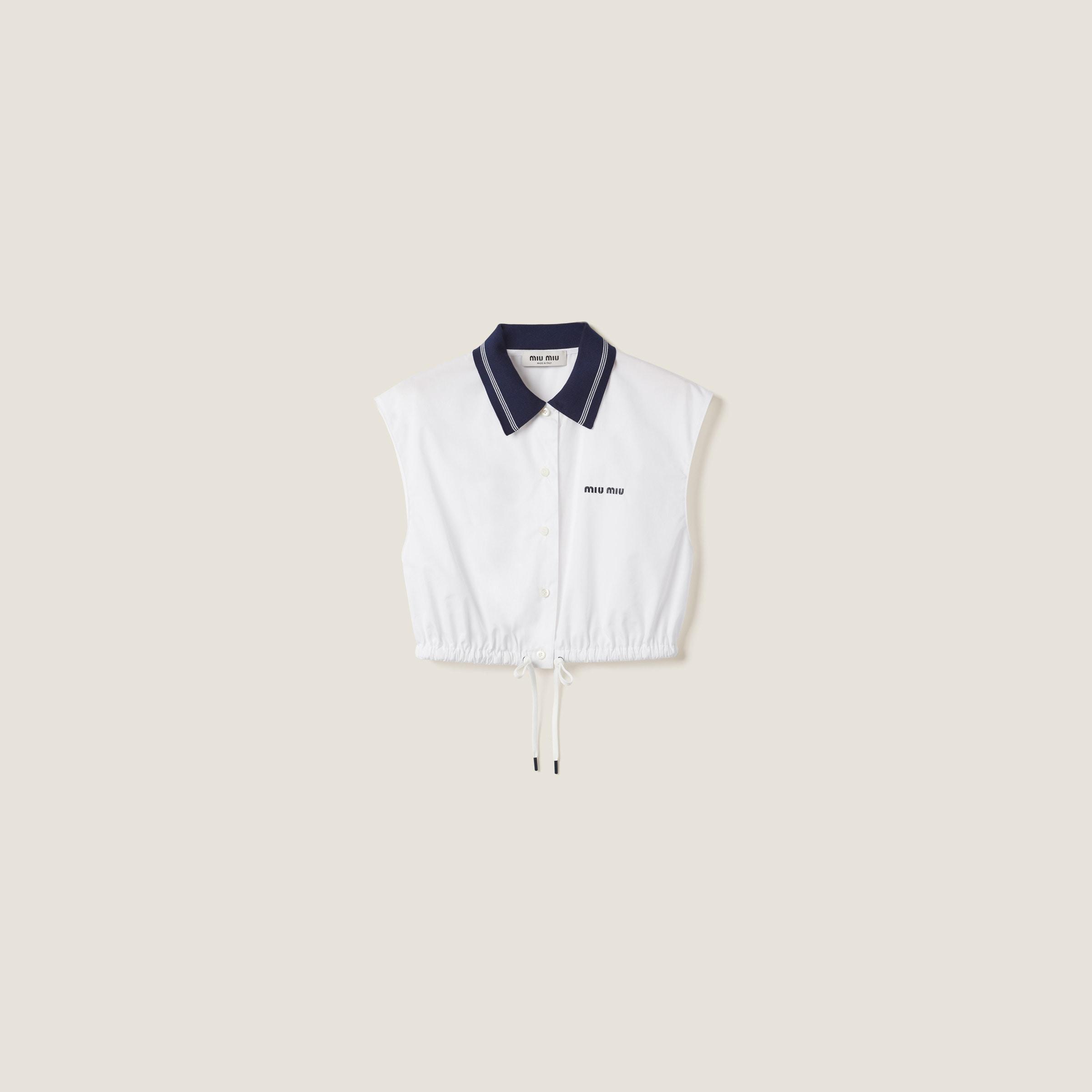 Miu Miu Poplin Top in White | Lyst