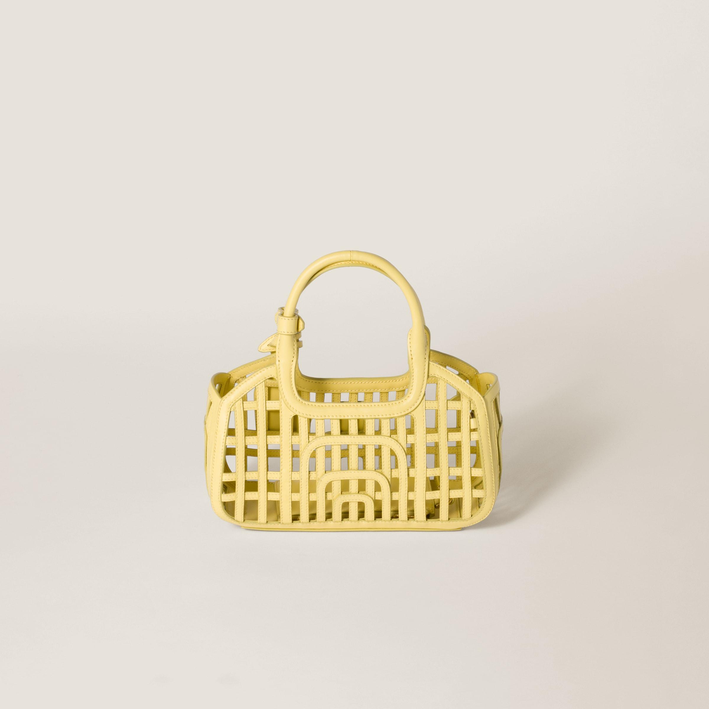 Miu Miu Leather Basket in Metallic | Lyst