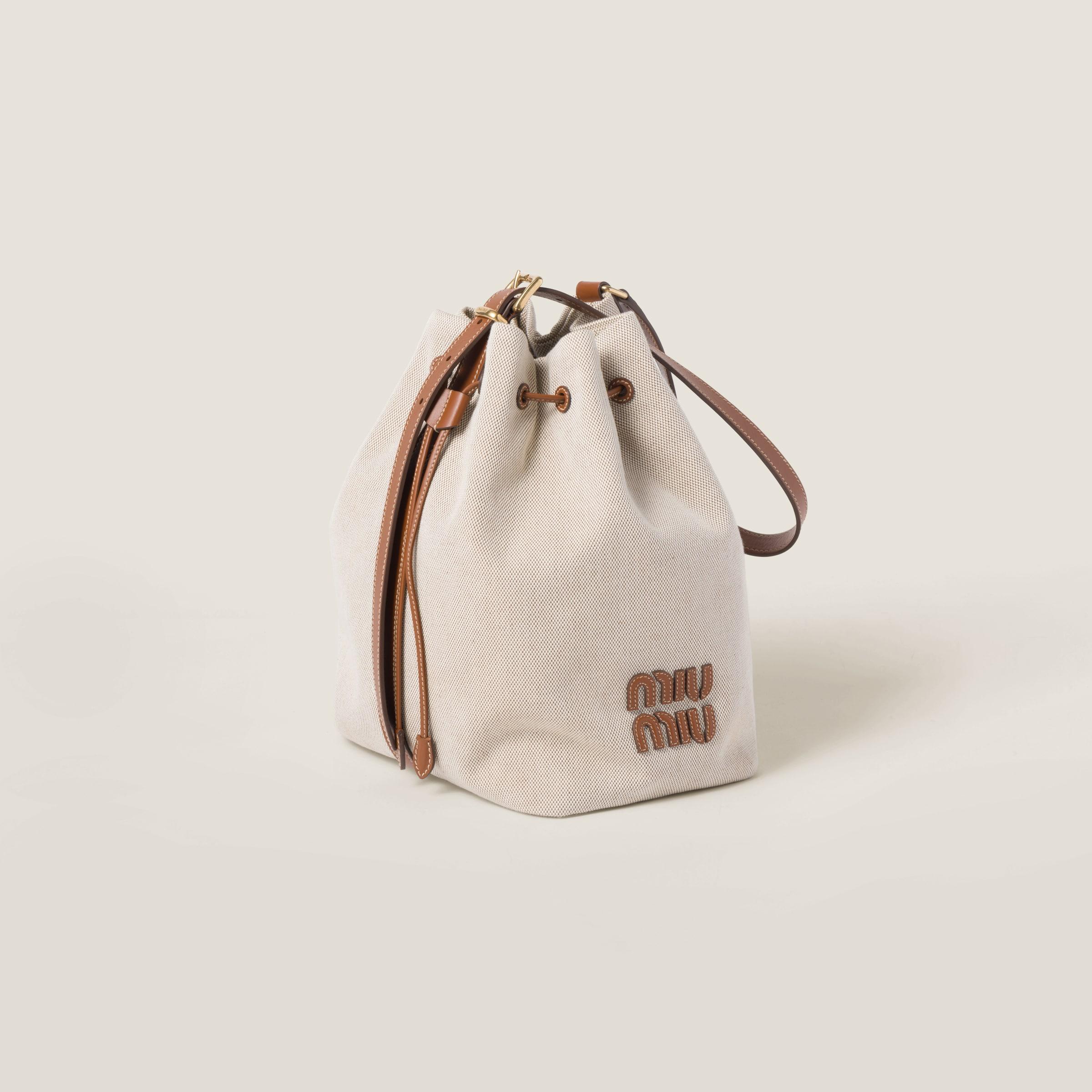 Miu Miu Beige Canvas Drawstring Bucket Hat Beige/cognac Woven Fabric Hat | Miu Miu - United States main image 2