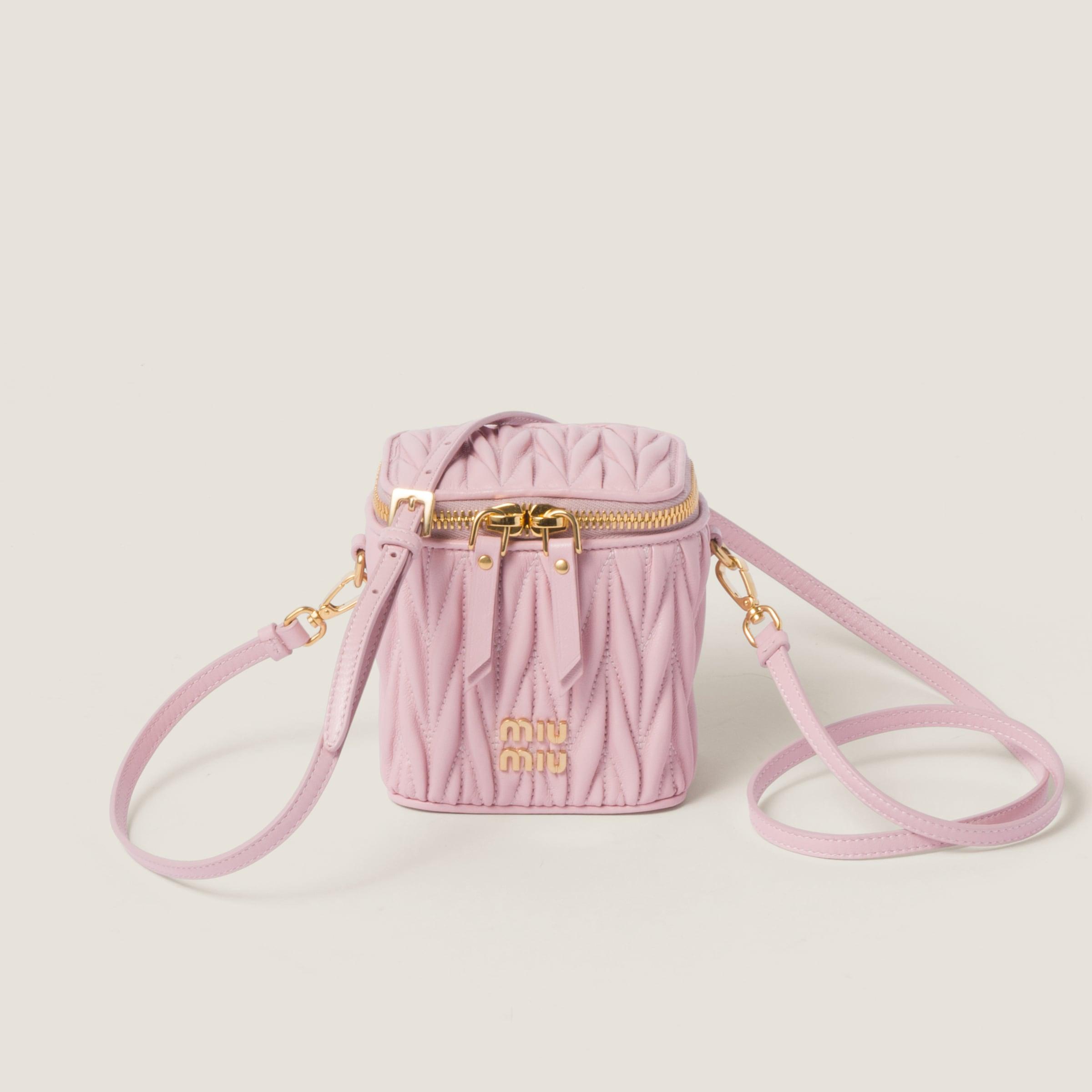 ベビーグッズも大集合 Leather Nappa Matelassé Miu Miu Micro Lyst | Pink in Bag バッグ