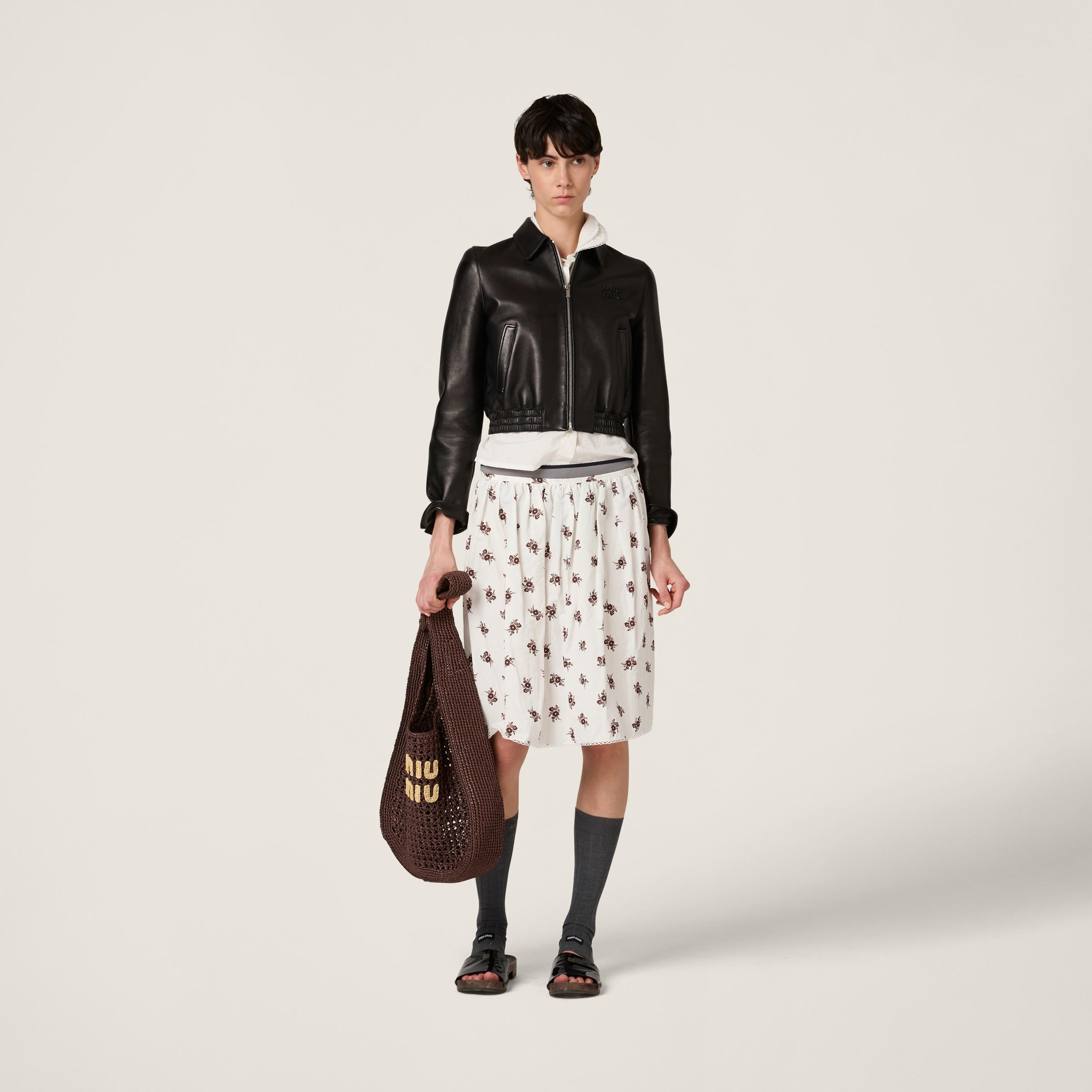 MiuMiu Slubbed Poplin Skirt スラブド ポプリン スカート 上品 Miu Miu Cornflower Slubbed Poplin Skirt | Blue | FARFETCH
