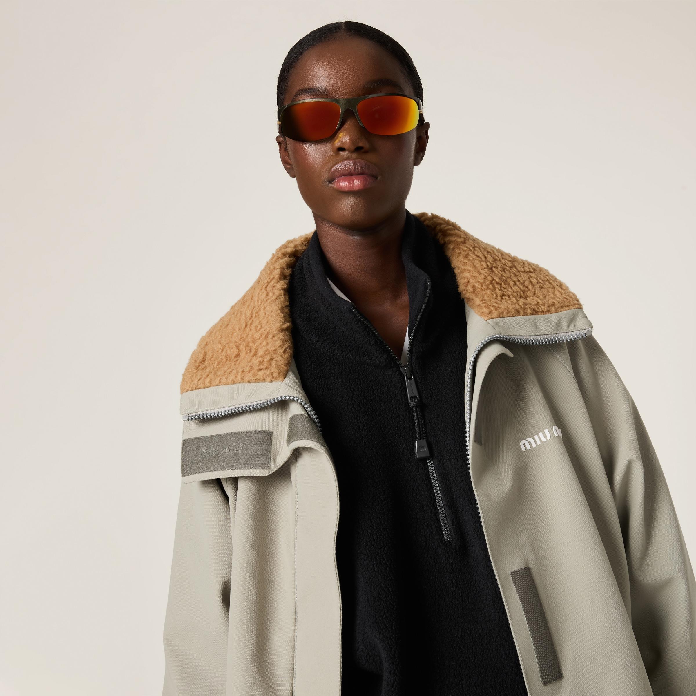 Miu Miu Cordura Blouson Jacket in Gray | Lyst Miu Miu Cordura Blouson Jacket in Gray | Lyst