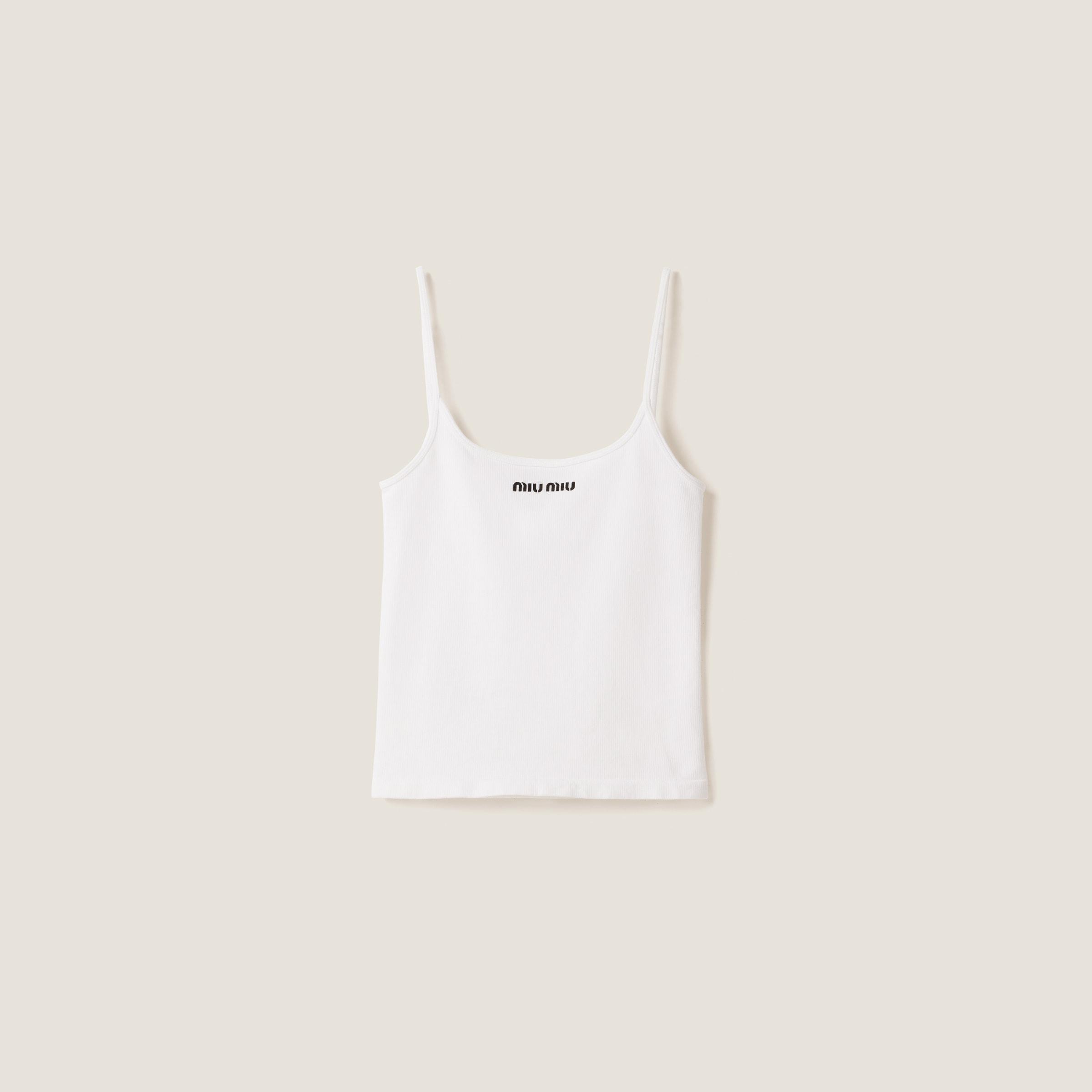 Miu Miu Seamless Top in White | Lyst