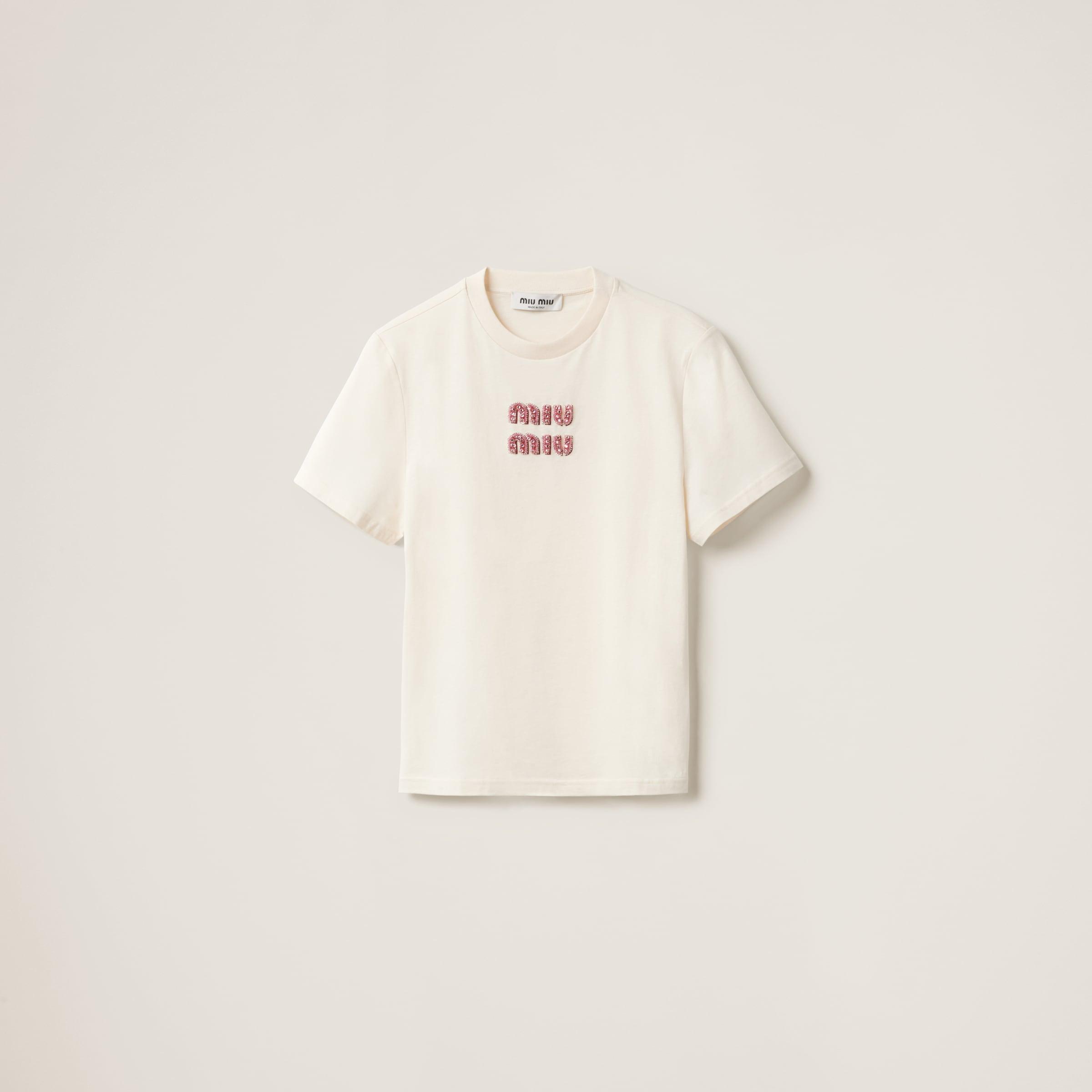 MiuMiu Ribbed jersey T-shirts 関税込 ジャージーTシャツ Miu Miu Ribbed jersey T-shirt | REVERSIBLE
