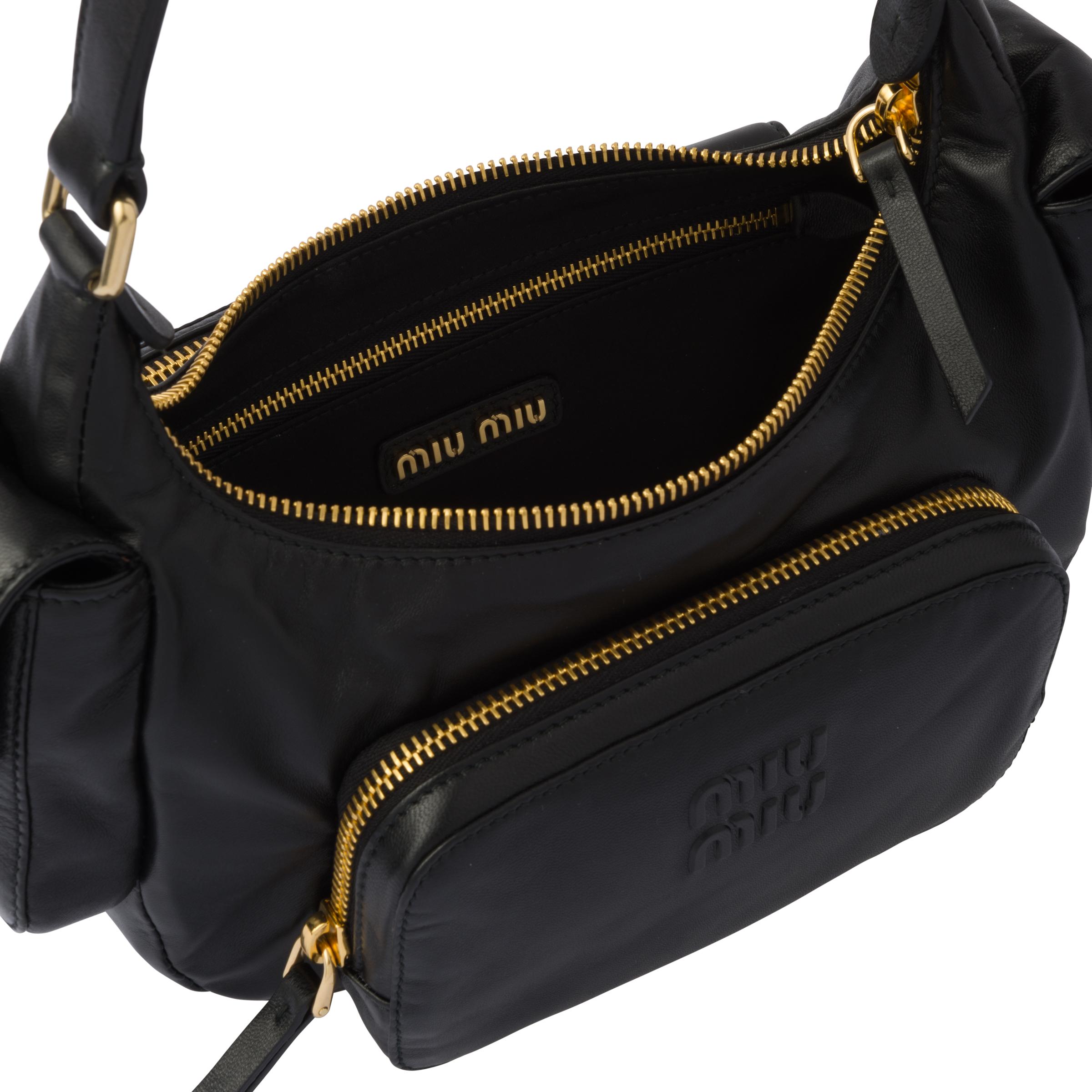 Miu Miu Nappa Leather Pocket Bag in Black