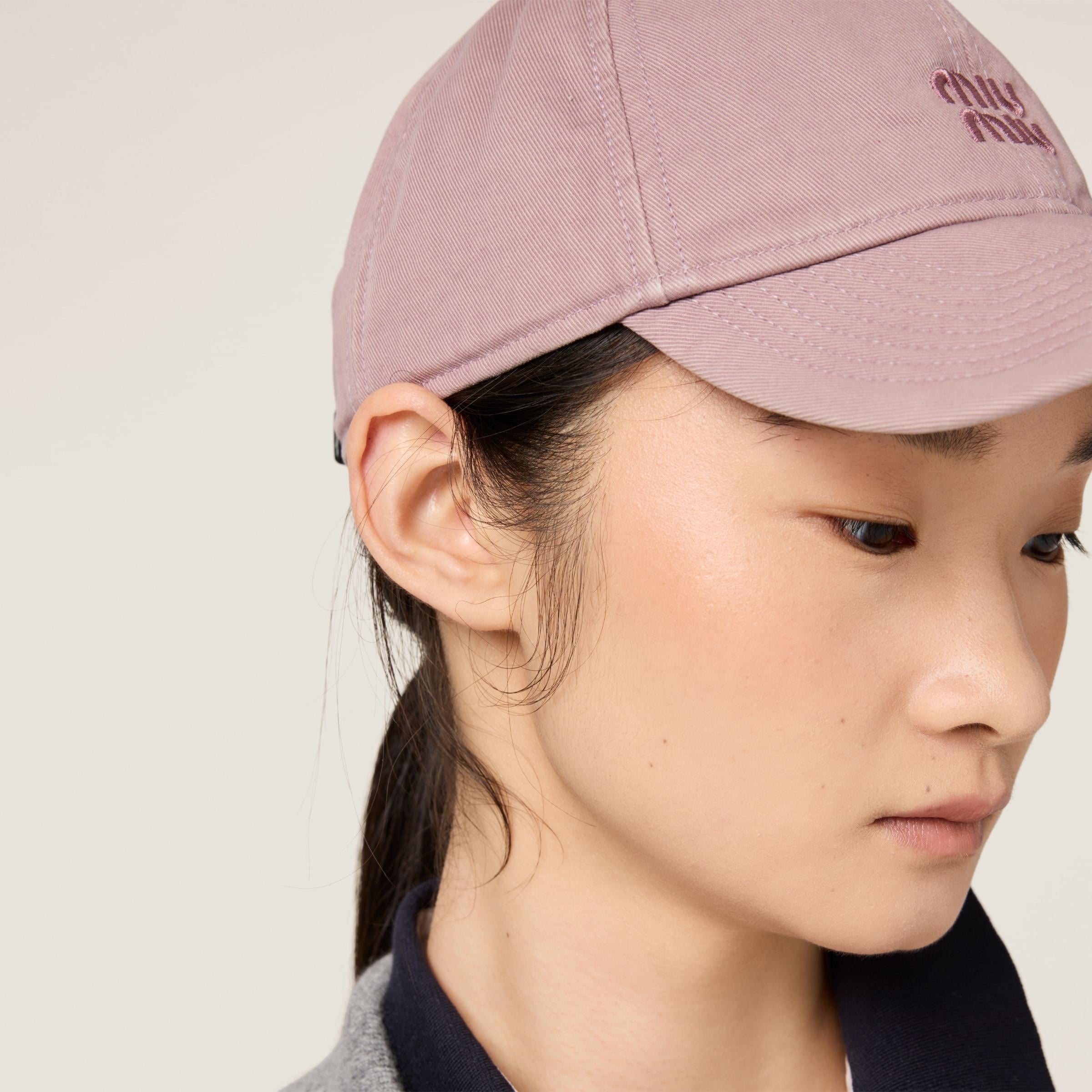 Miu Miu Drill Baseball Cap in Pink | Lyst