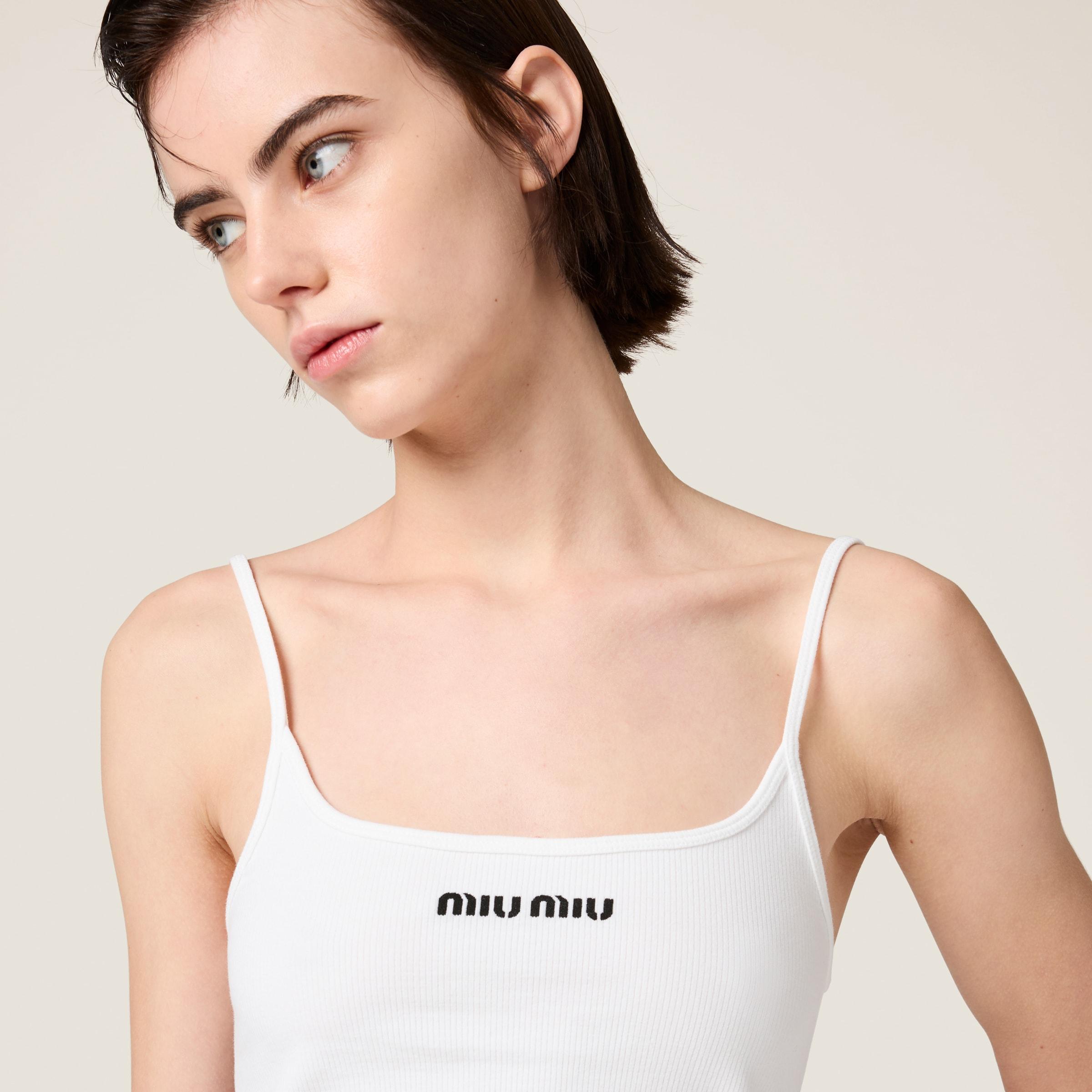 Miu Miu Seamless Top in White | Lyst