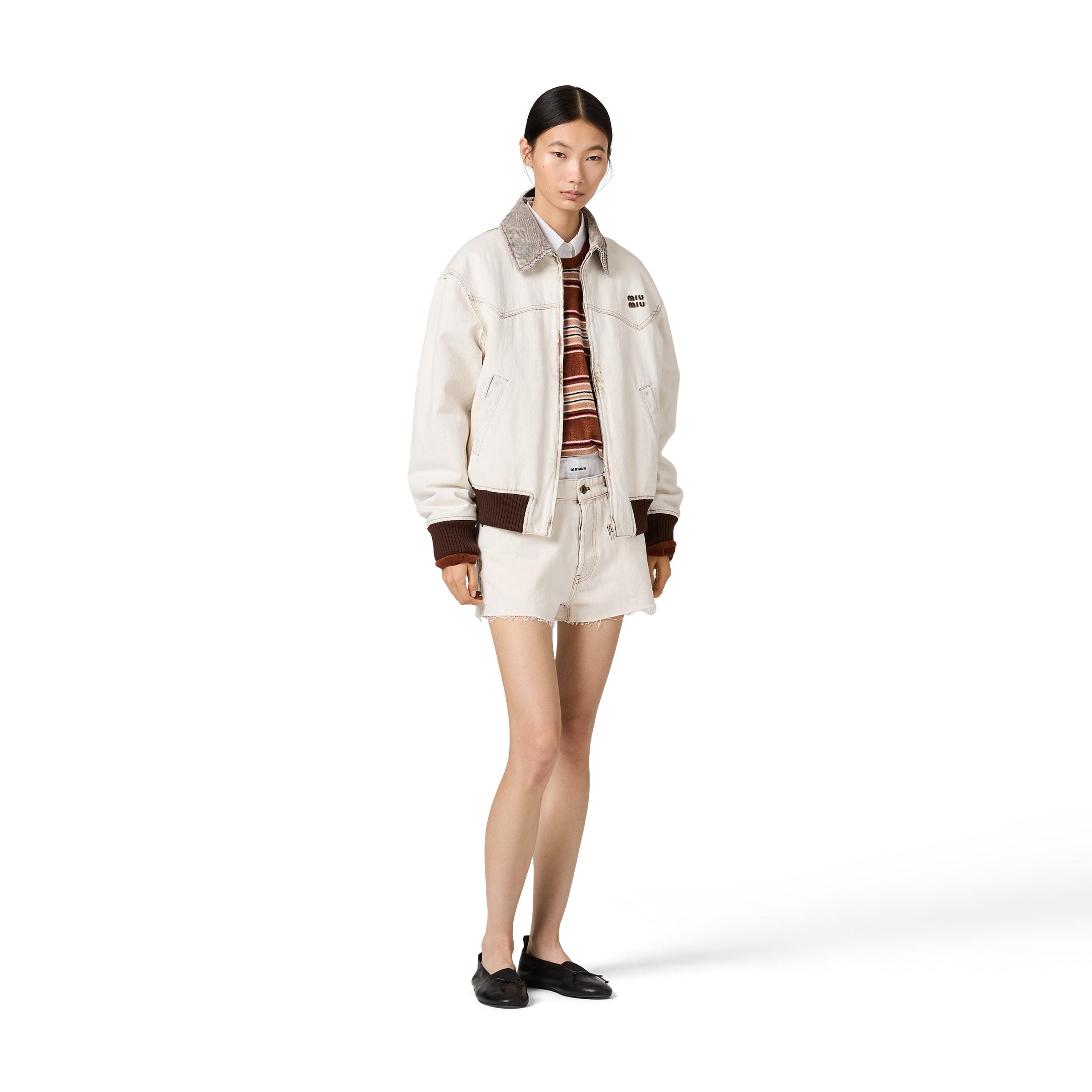ジャケット・アウター Archive miu miu cotton work jacket white Miu Miu Canvas Jackets for Women | Lyst