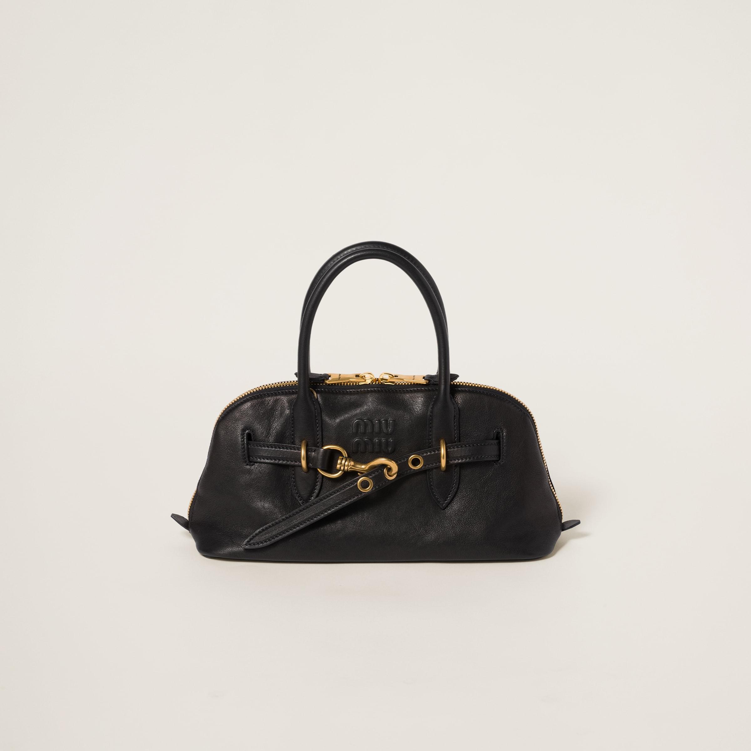 MiuMiu＊Nappa leather top-handle bag レザーバッグ＊送料込 Miu Miu Matelasse Nappa Leather Top-Handle Bag Black in