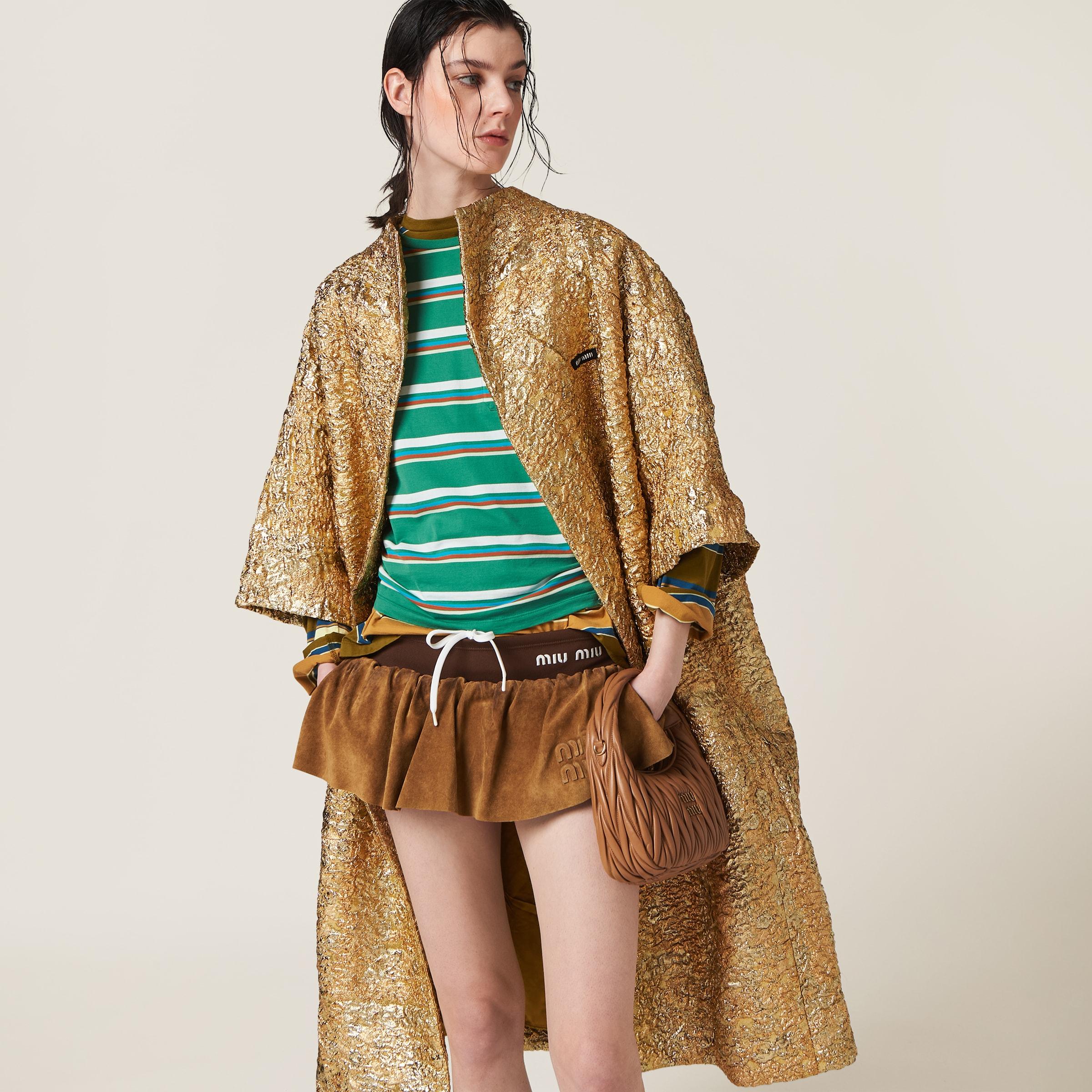 ジャケット MiuMiu | Single-breasted check lame jacket Avory/albino White Single-breasted Check Lamé Jacket | Miu Miu