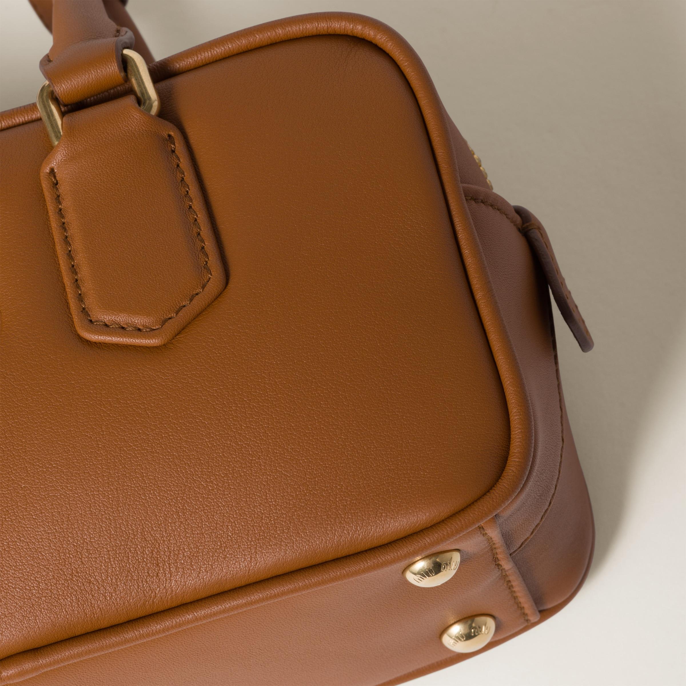 Miu Miu Arcadie Leather Bag in Brown | Lyst