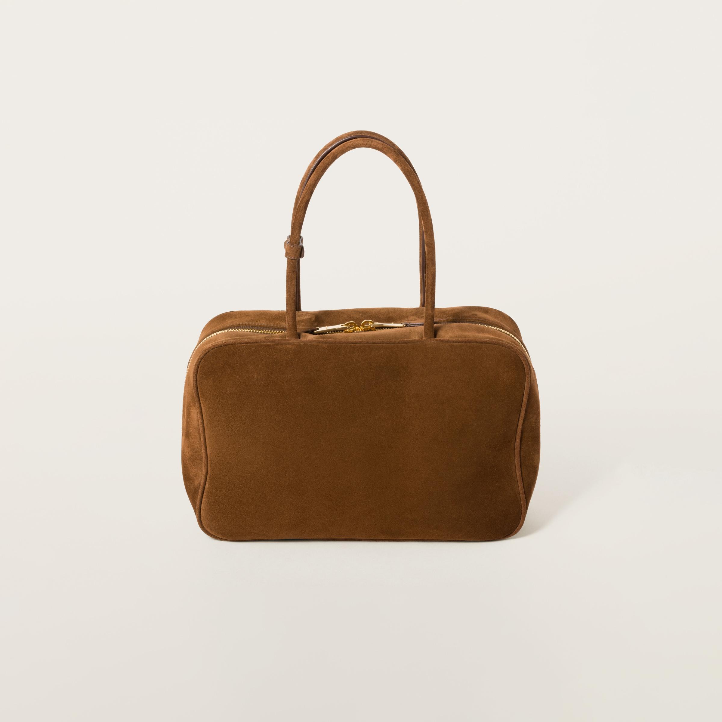 ハンドバッグ Miu Miu Beau Handbag In Suede Miu Miu Suede Beau Bag in Brown | Lyst