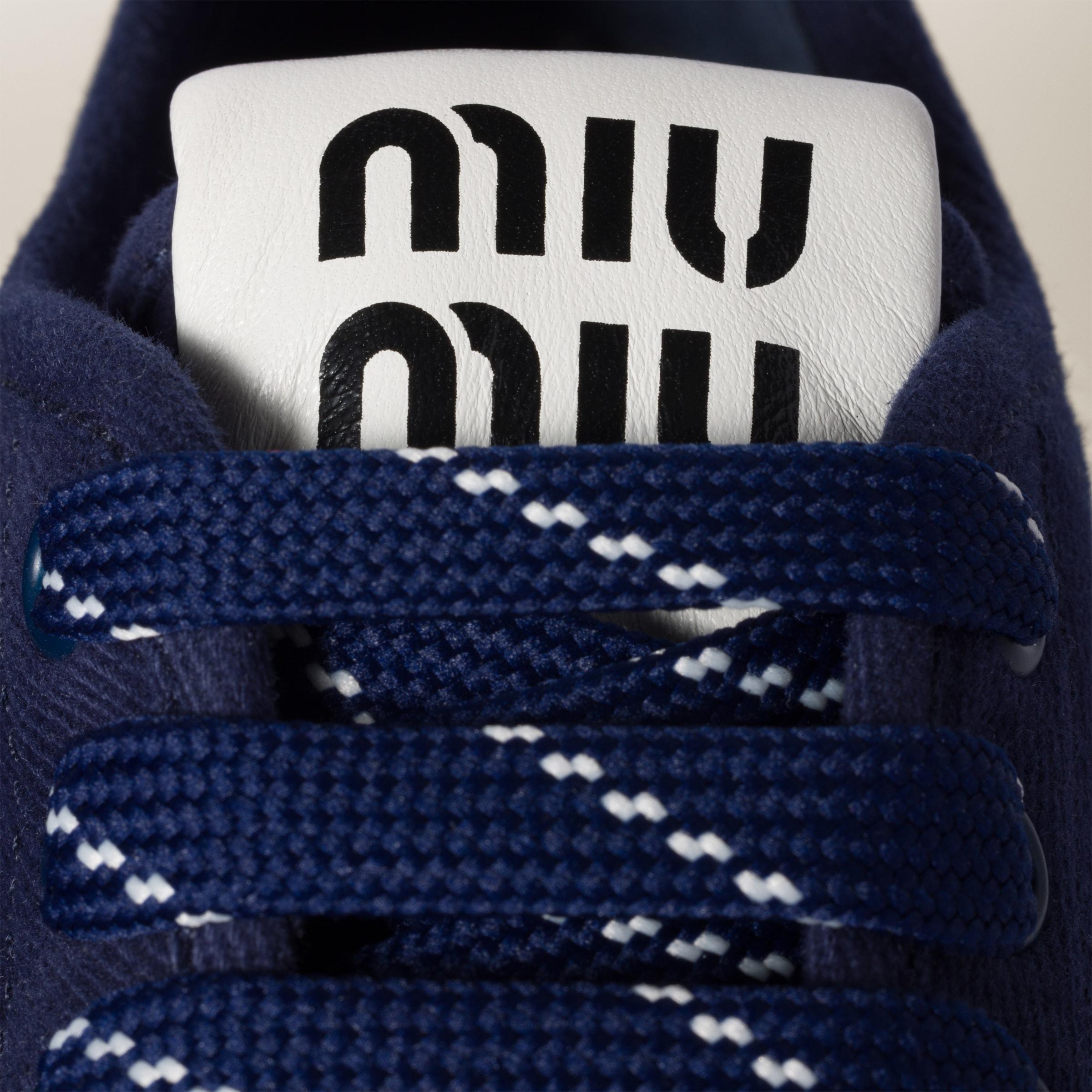 ★MIUMIU MIU MIU LOGO DENIM SNEAKERSロゴ付 デニム スニーカー Miu Miu Denim Sneakers | Blue | FARFETCH
