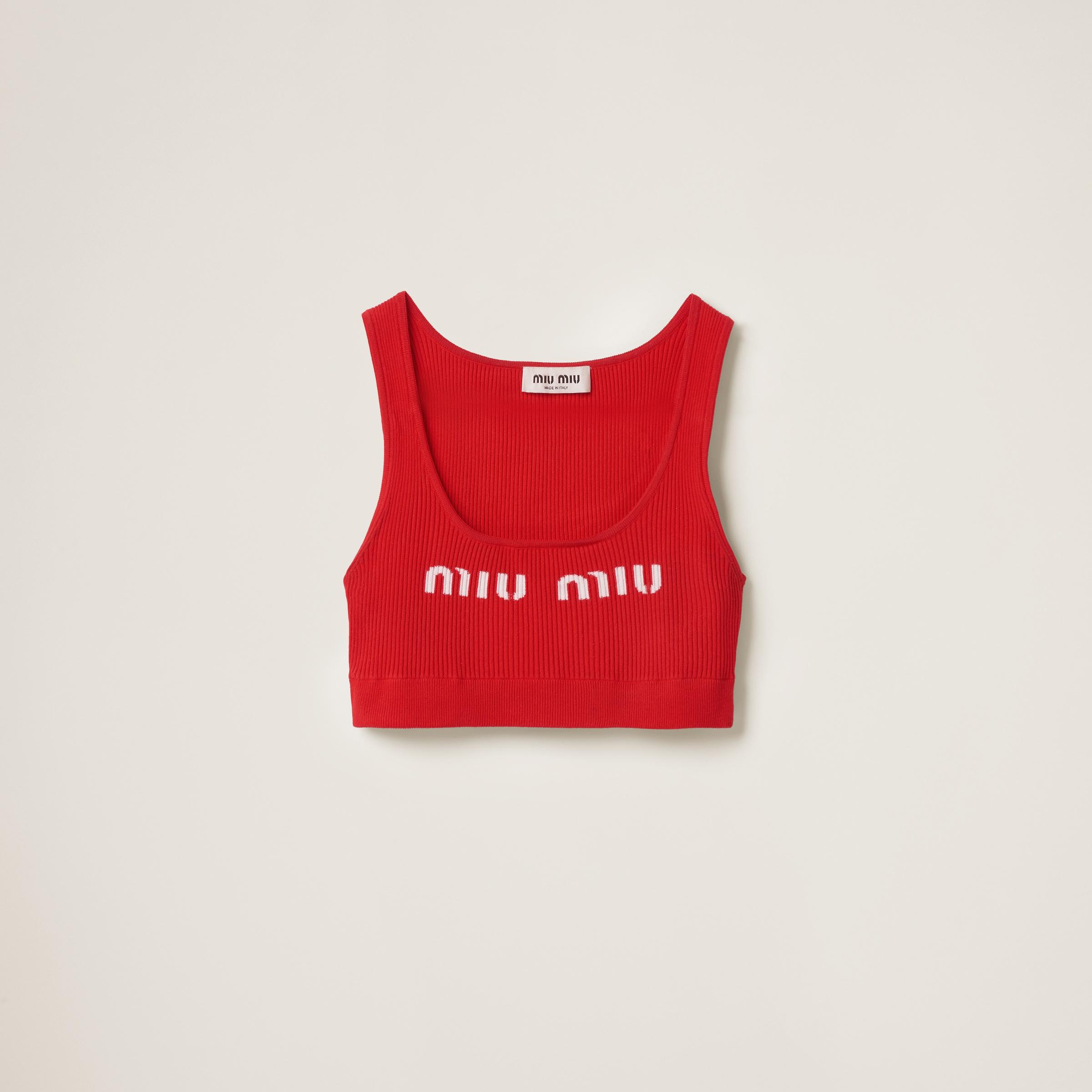 Miu Miu Viscose Top in Red | Lyst