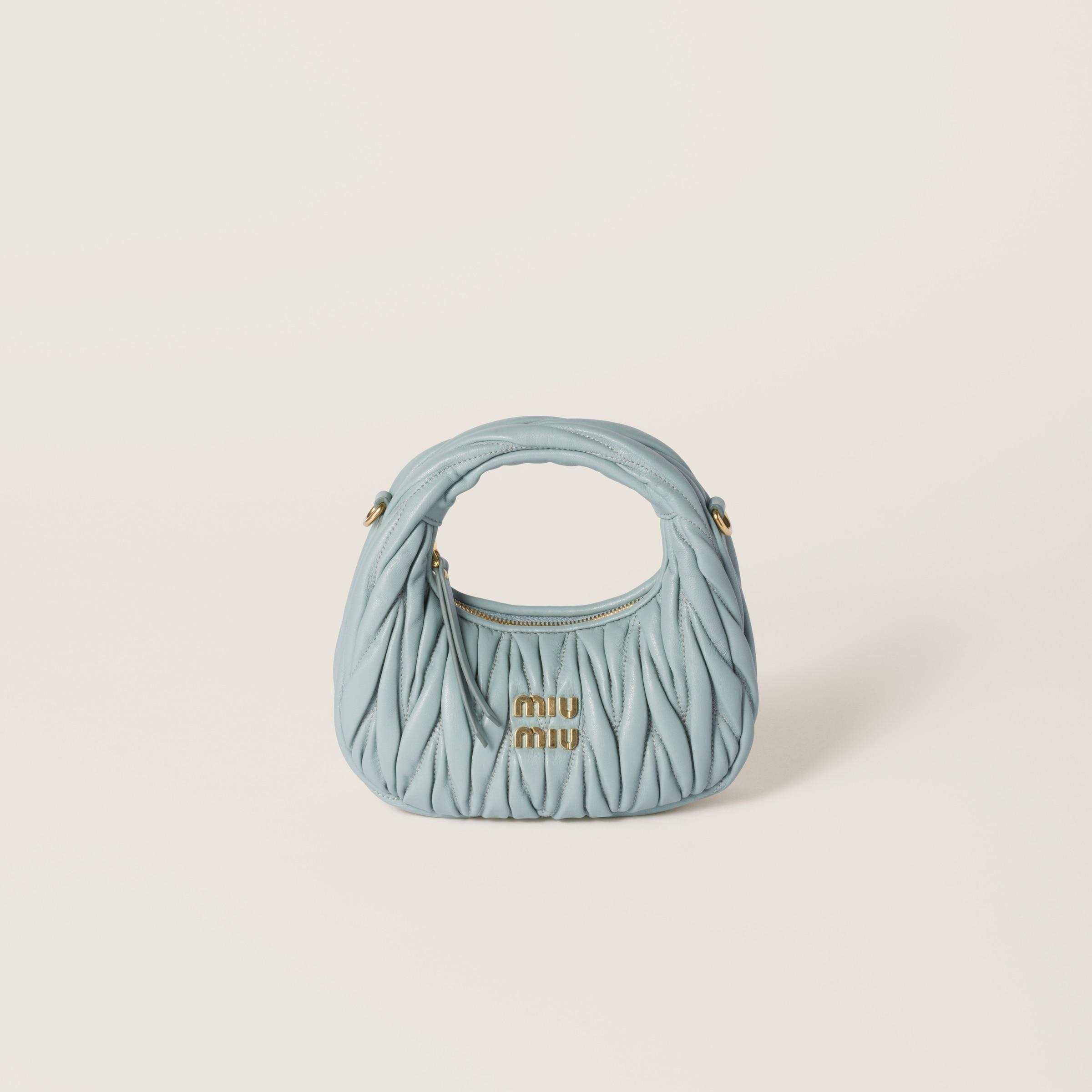Hobo Bag Miu Coffer MatelassÃ© Nappa Leather Handbag Matelassé