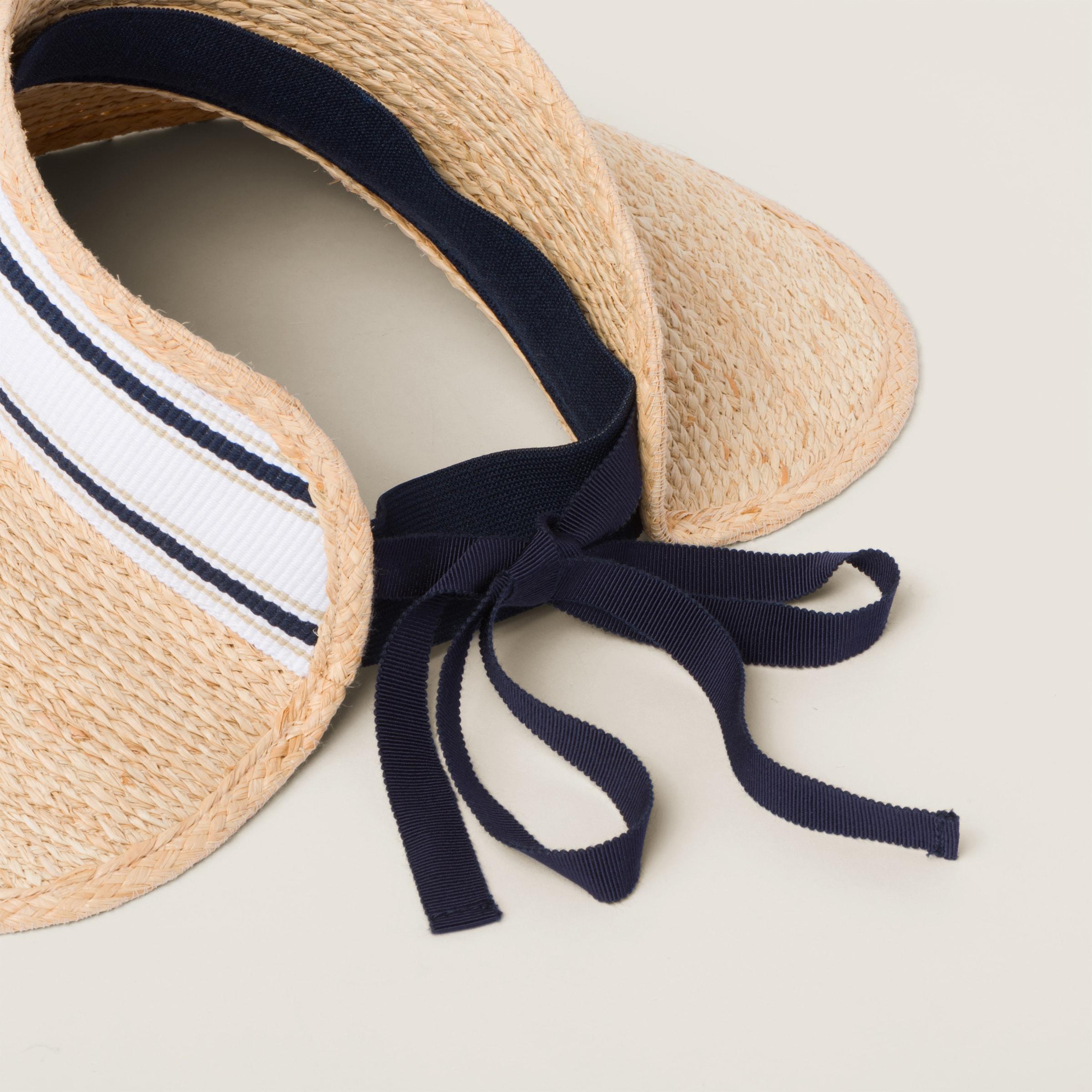 【MIU MIU】RAFFIA-EFFECT FABRIC VISOR Miu Miu Raffia-Effect Fabric Visor | Lyst