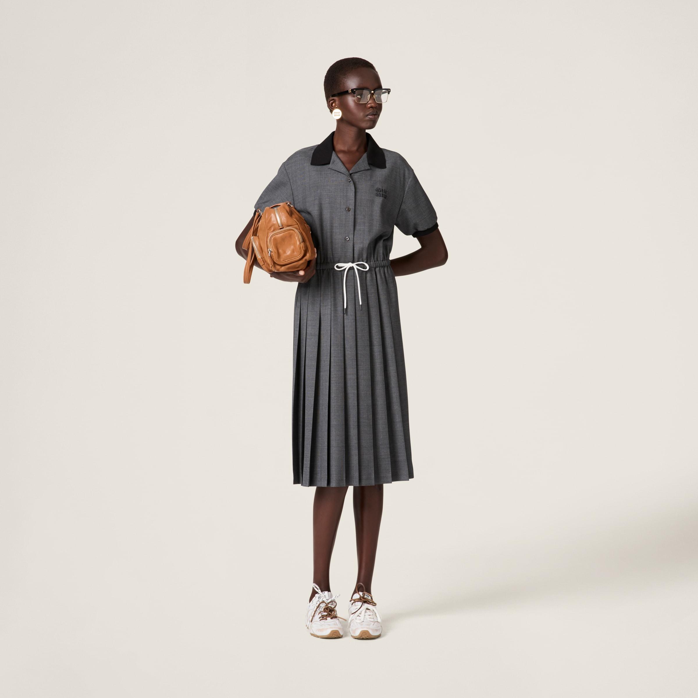 Miu Miu Prince of Wales Check Shirt Dress in Black Lyst UK