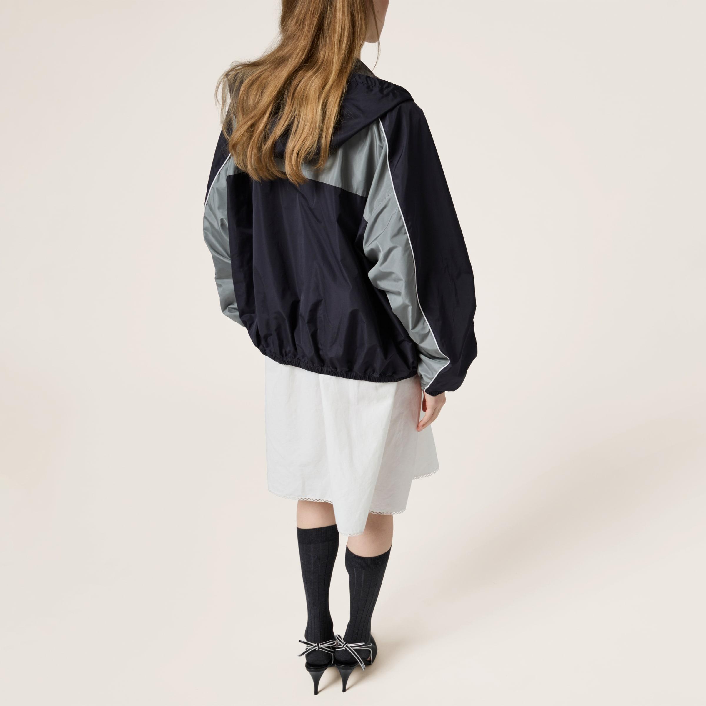 MiuMiu＊Technical silk zipper blouson jacketジャケット＊送込 Miu Miu Logo Oversized Track Jacket in Black | Lyst