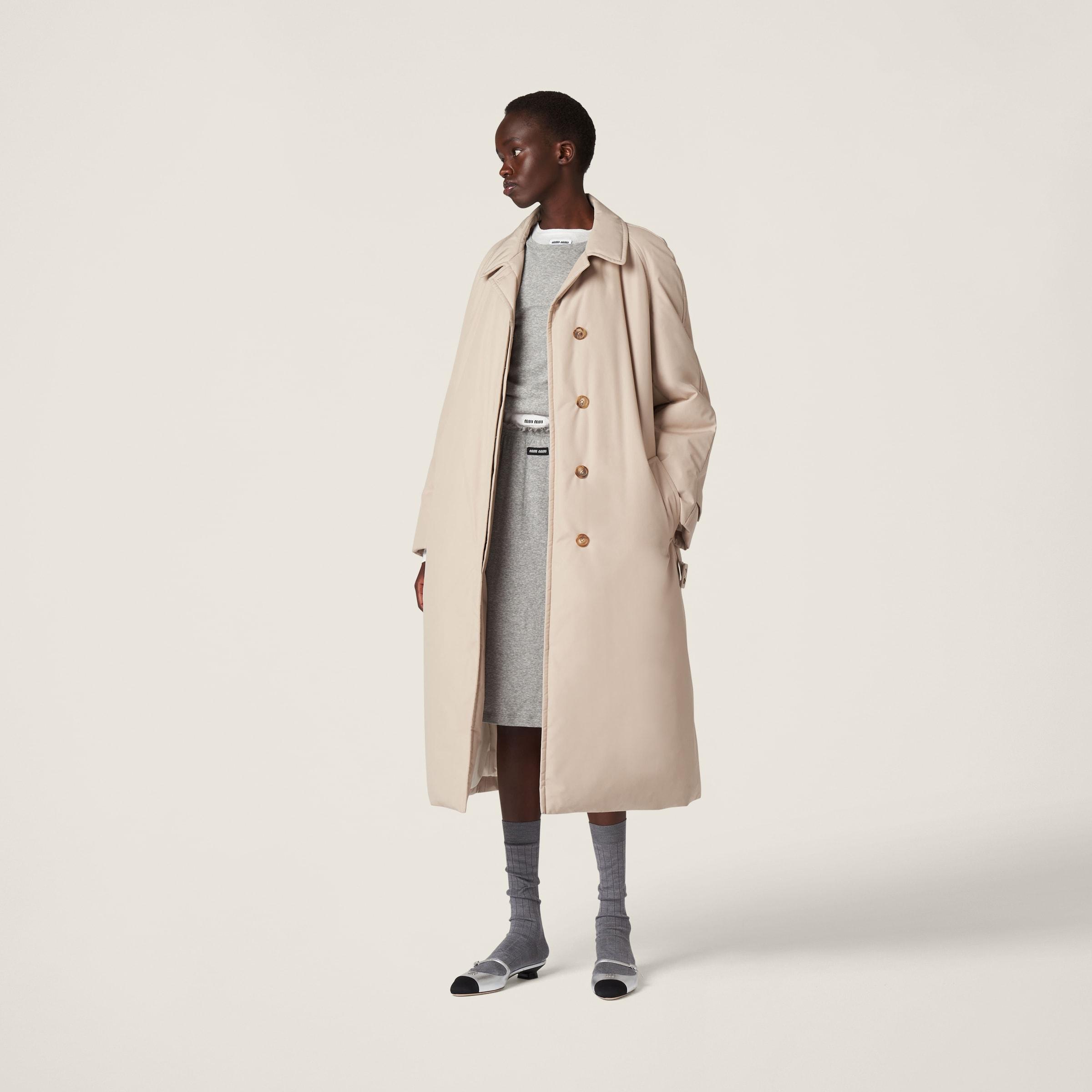 Miu Miu Panama Cotton Down Coat in Natural | Lyst