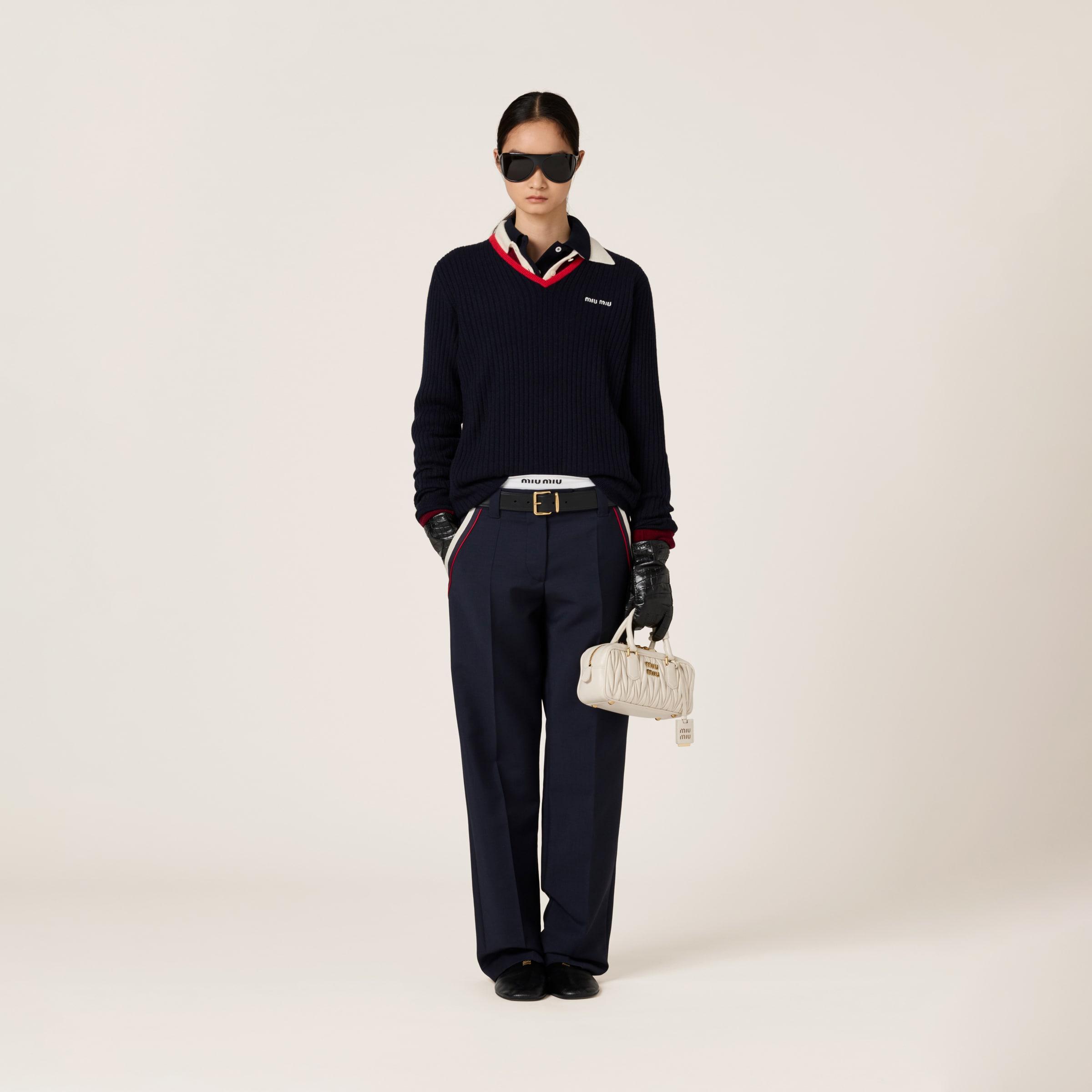 Miu Miu Kid Mohair Pants in Blue | Lyst UK