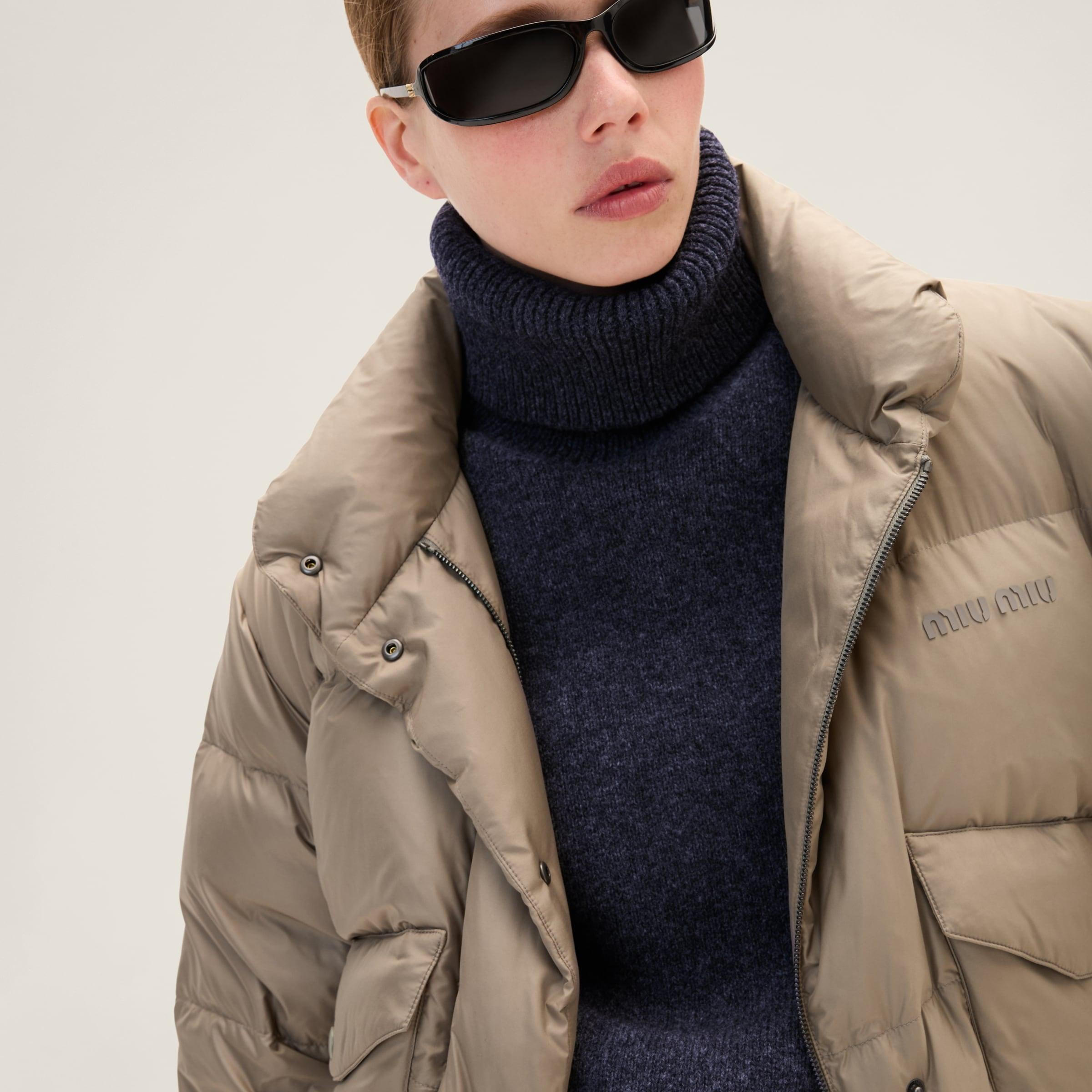 ジャケット MIU MIU Recycled polyester hooded down jacket Miu Miu Blue Oversized Down Jacket Miu Miu