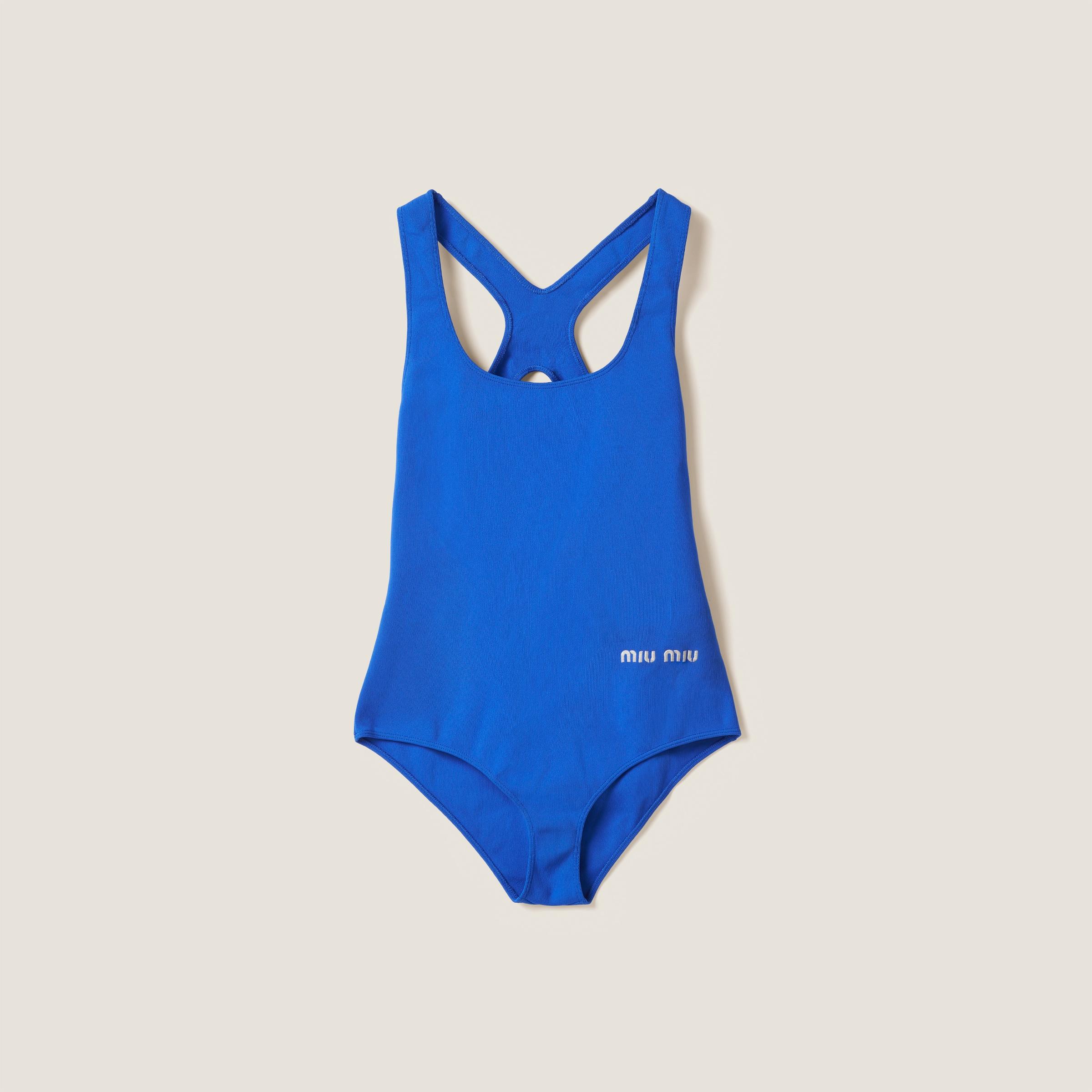Miu Miu One-Piece Swimsuit in Blue | Lyst 
