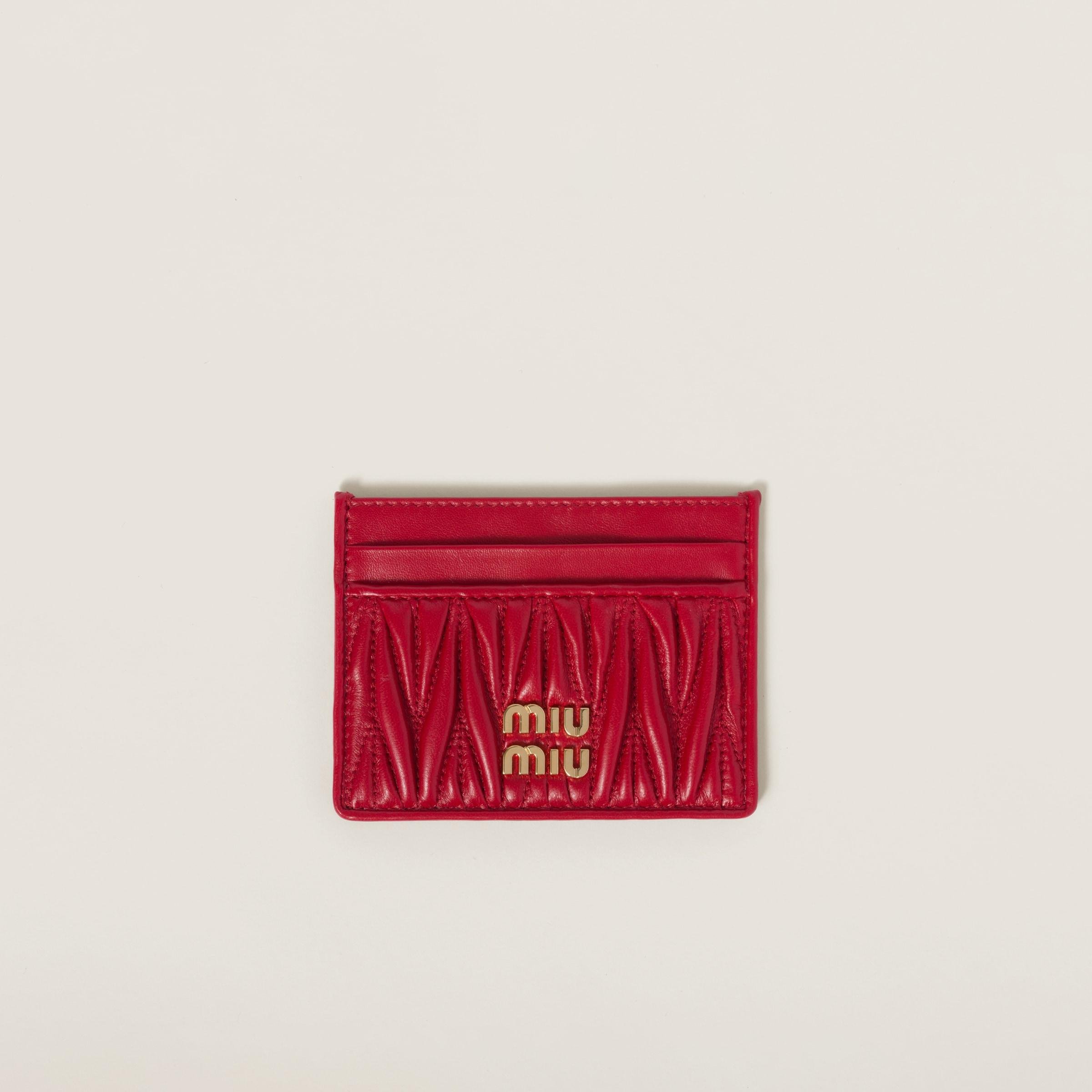 【日本入手困難】Matelasse nappa leather card holder Miu Miu Matelasse Nappa Leather Card Holder, Black | eBay