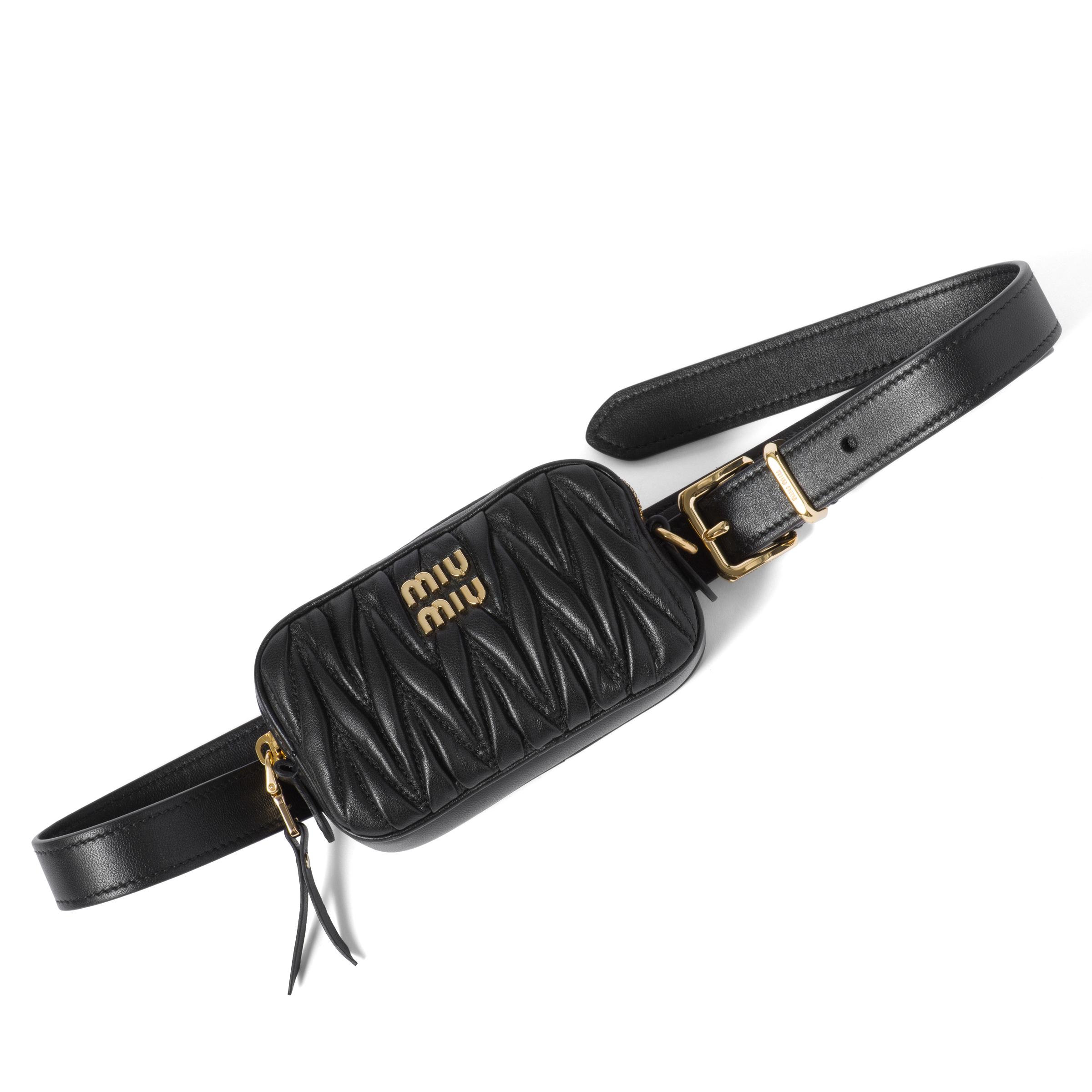 Miu Miu Belt With Matelasse Pouch in Black Lyst UK