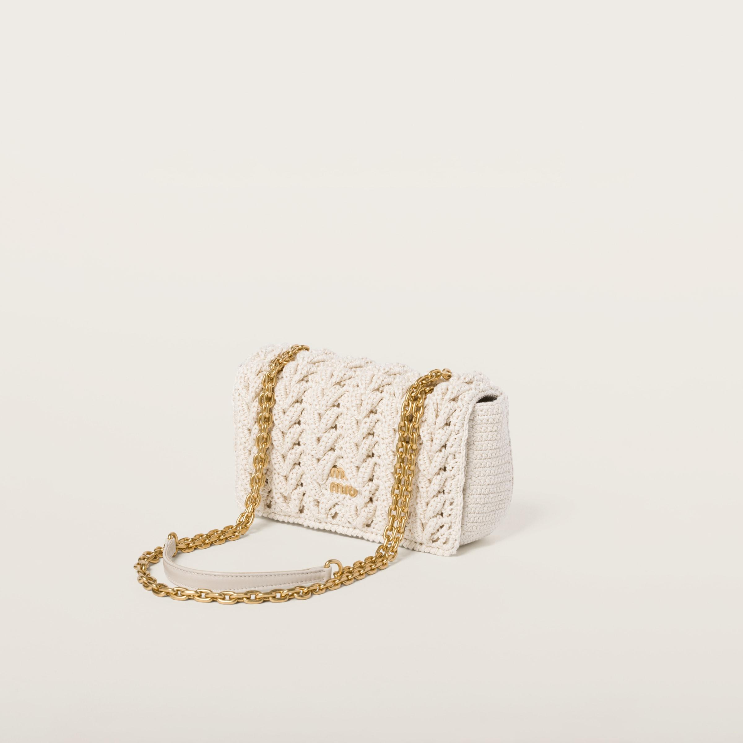 【EMIS】CABLE COTTON KNIT BAG R4901 Miu Miu Cotton Cable-Knit Mini-Bag in Metallic | Lyst