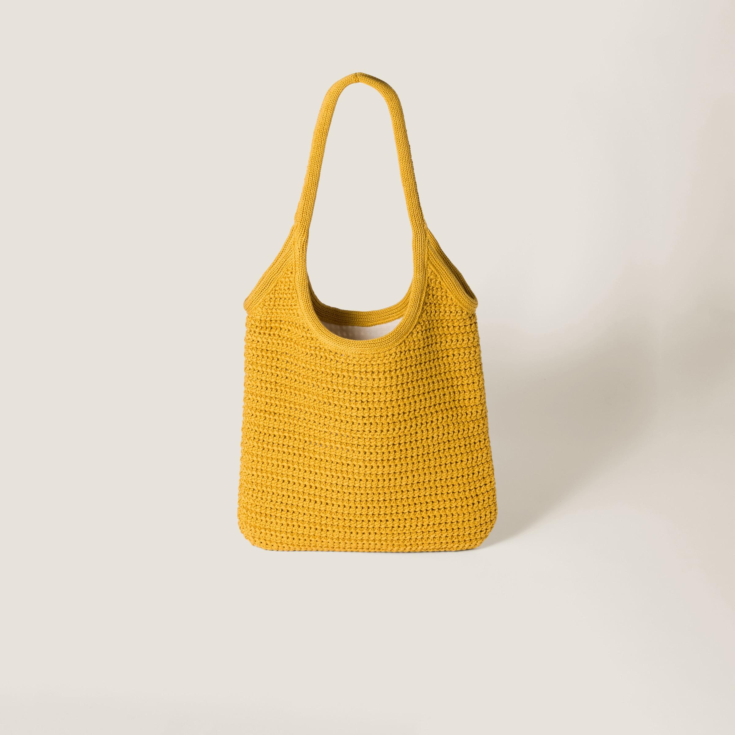 Miu Miu Ivy Raffia-Effect Woven Tote Bag in Yellow | Lyst