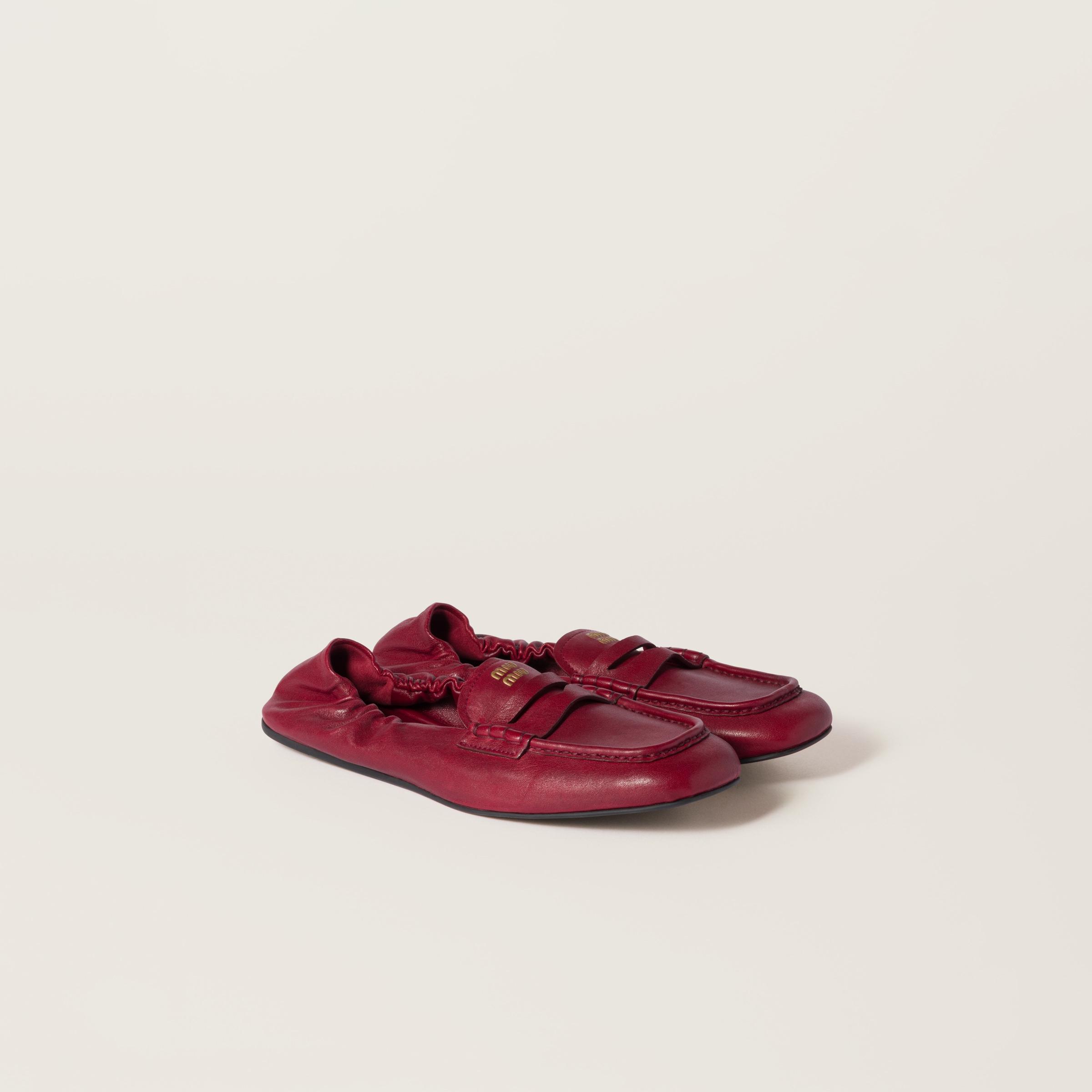 【MiuMiu】Ruches nappa leather loafers Briarwood Ruches Nappa Leather Loafers | Miu Miu