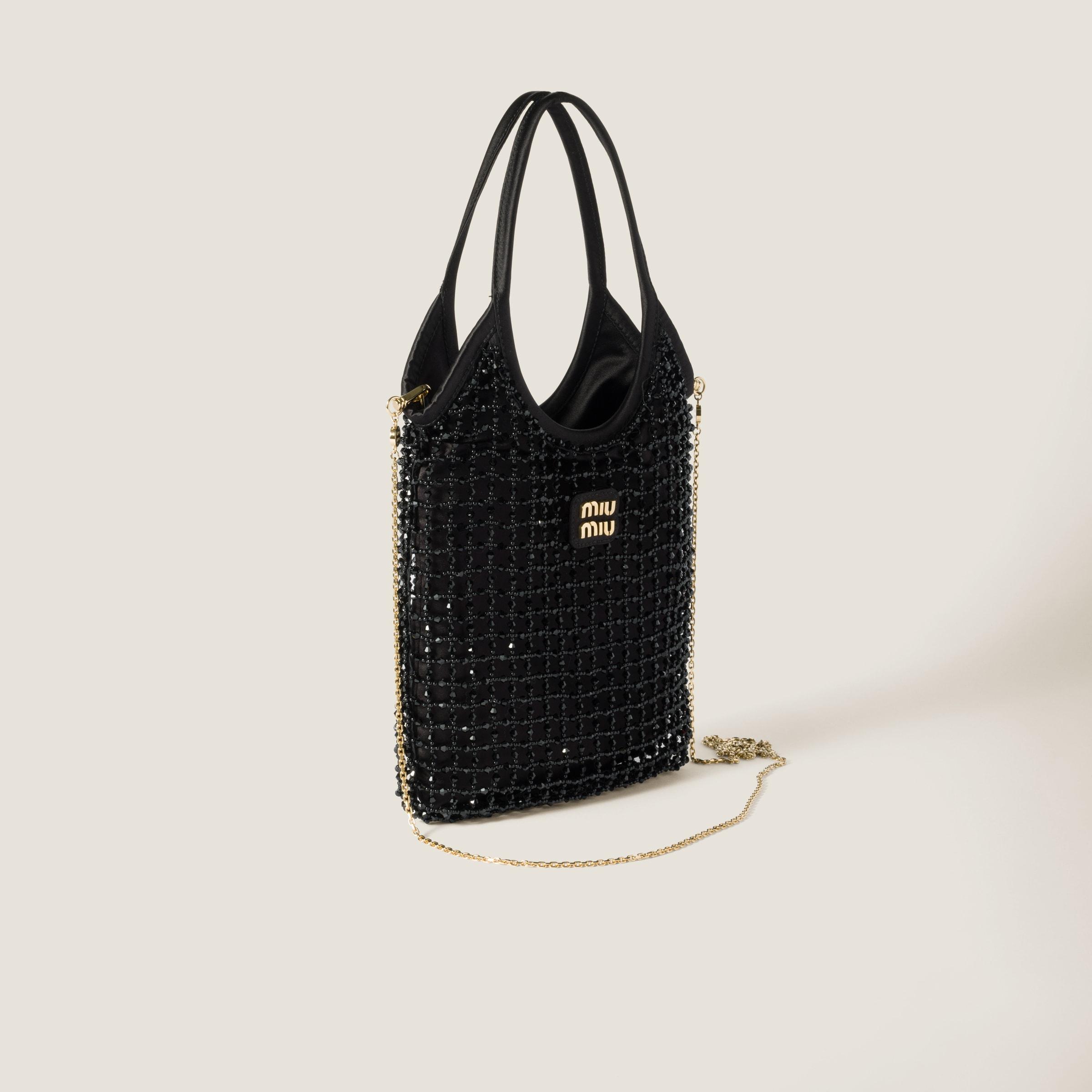 【MIU MIU】IVY ビーズ ダッチェス バッグ Miu Miu Ivy Beaded Duchesse Bag in Black | Lyst