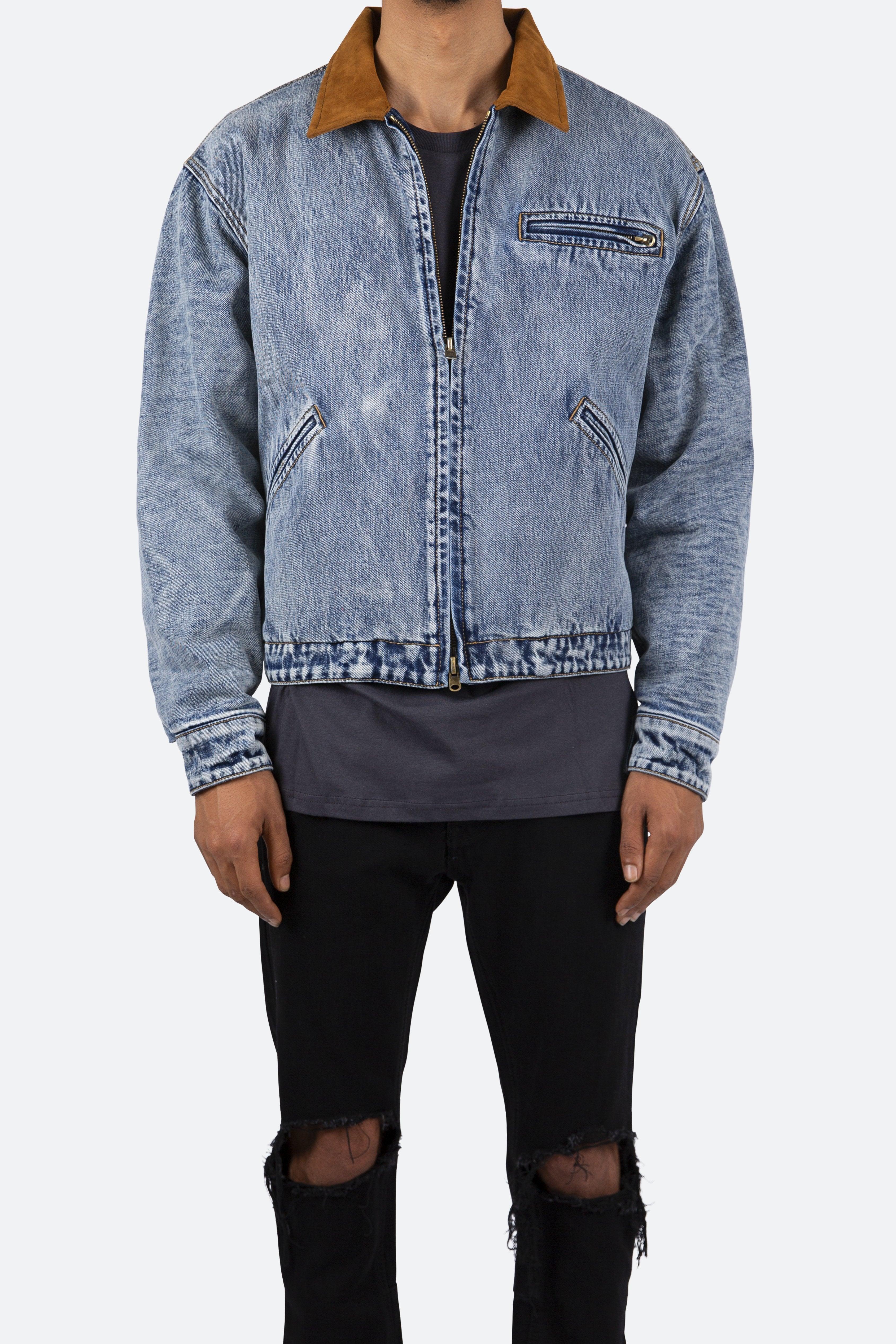 MNML Collared Work Jacket in Blue for 