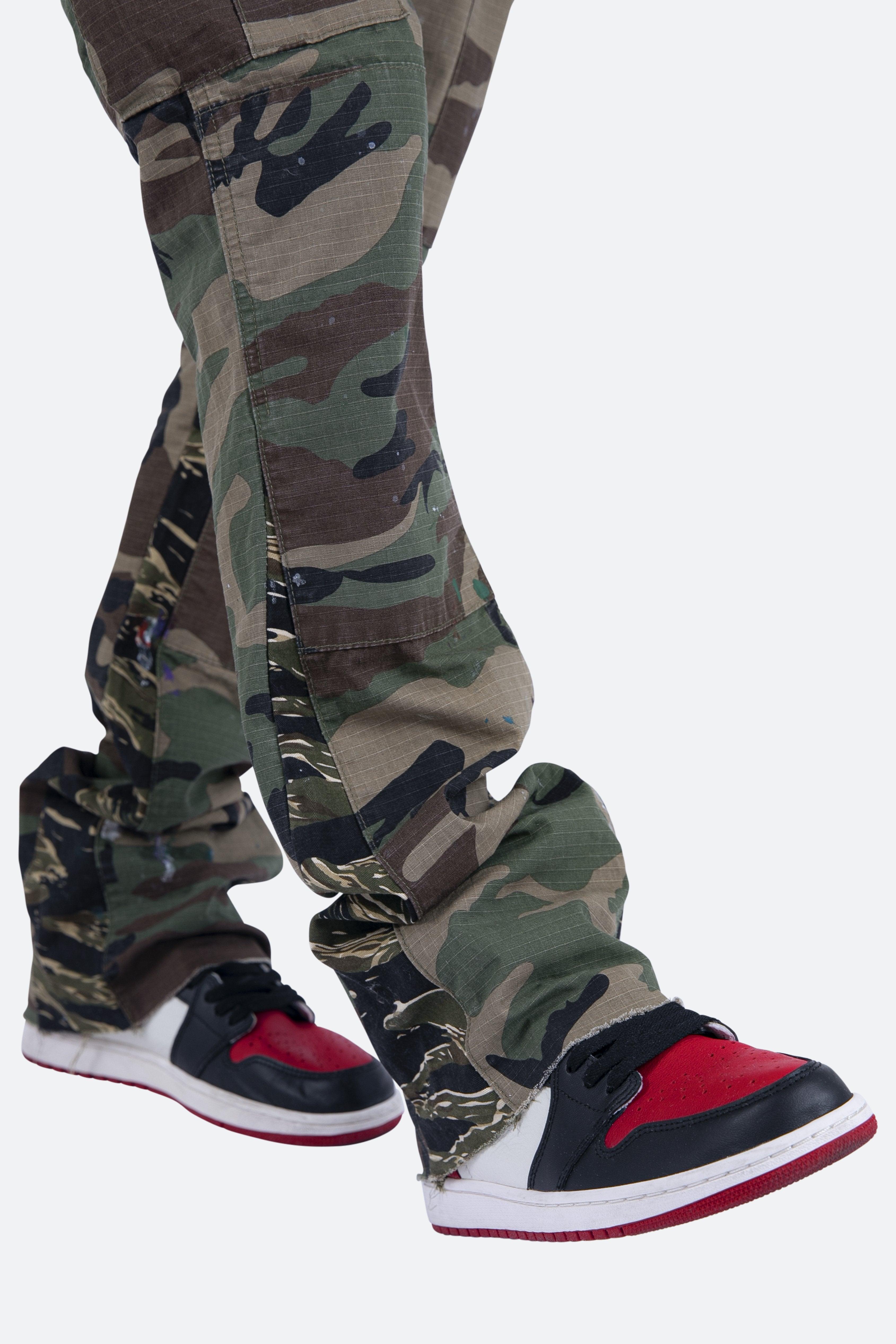 Contrast Bootcut Cargo Pants