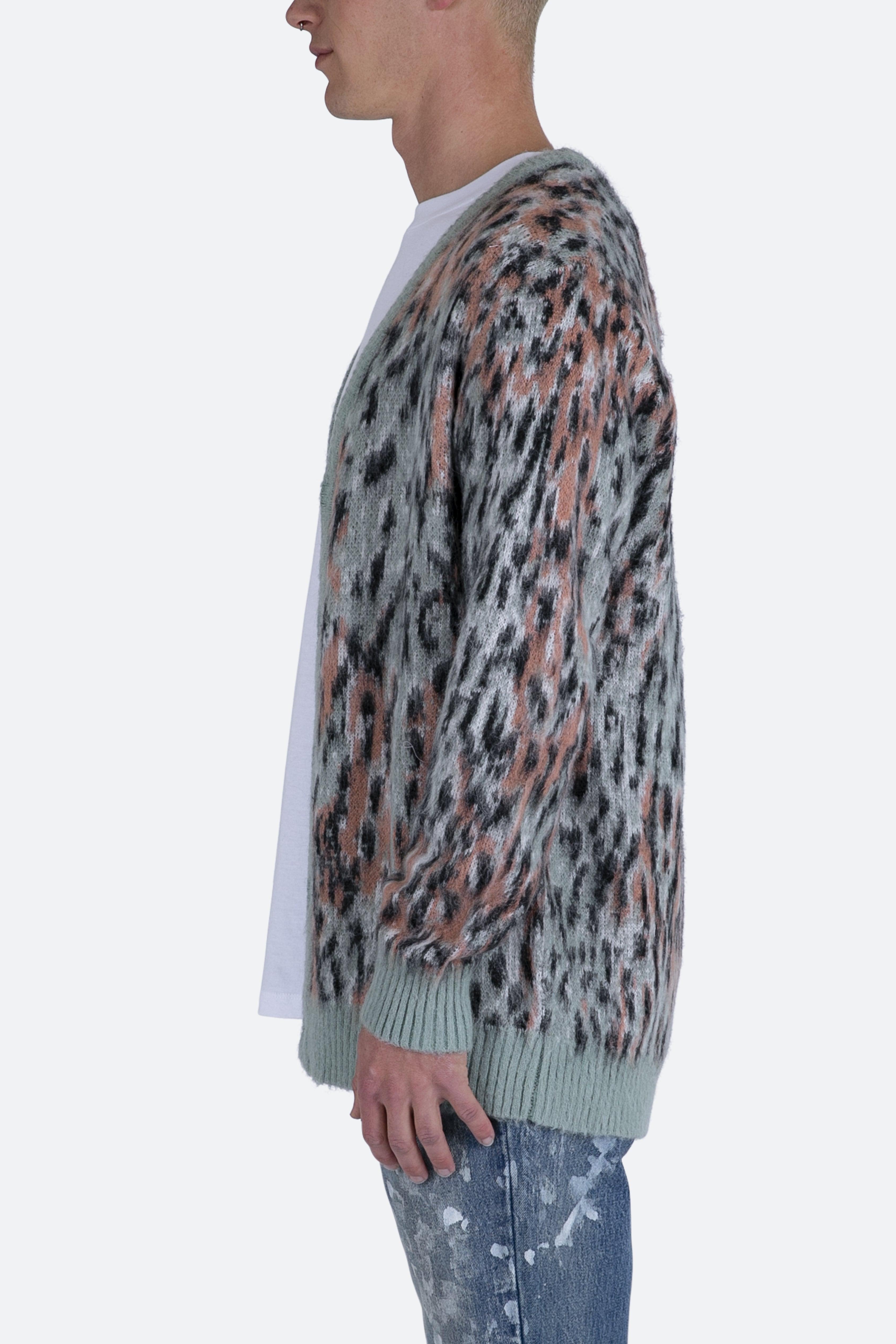 leopard cardigan sweater