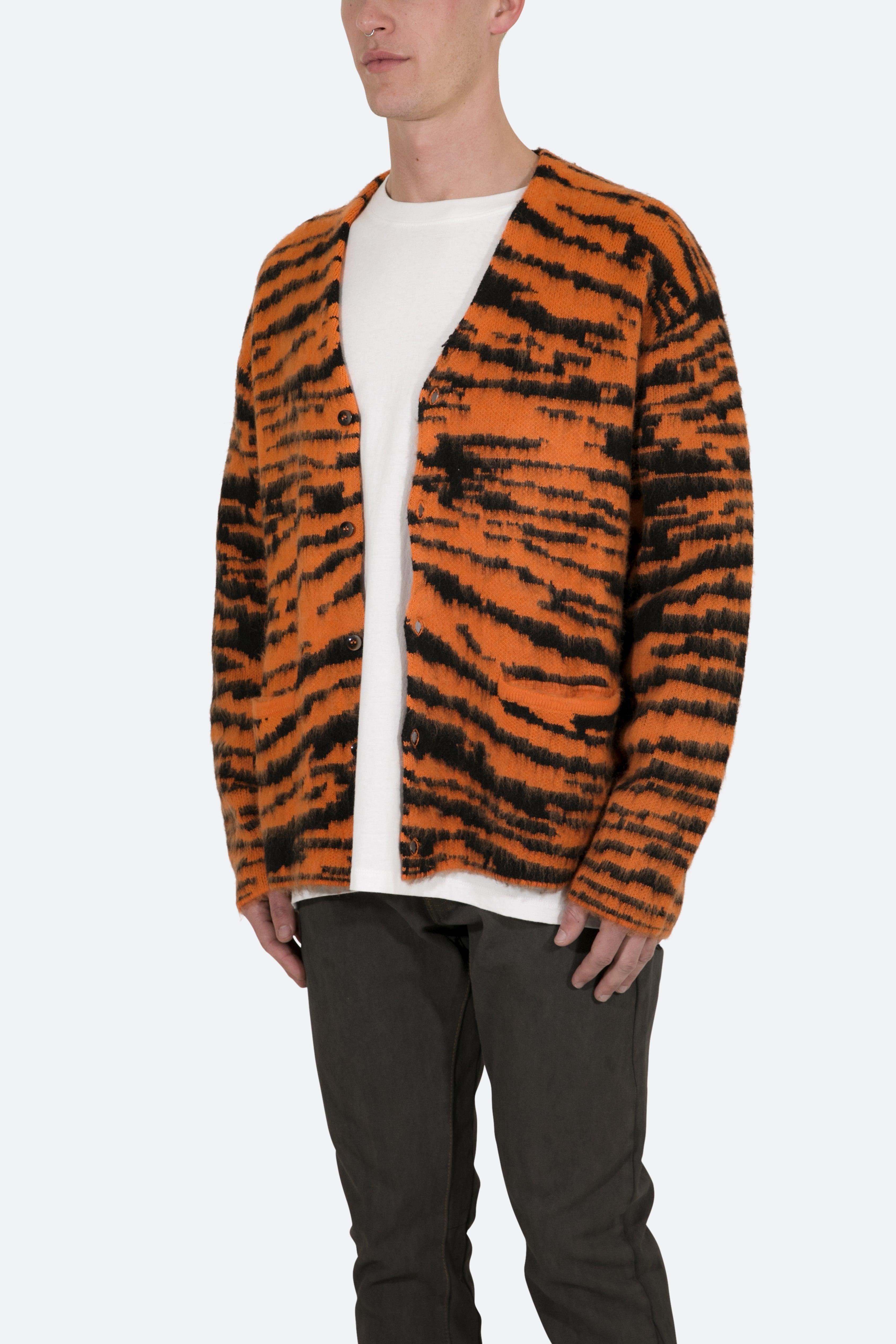 MNML Synthetic Mohair Zebra Cardigan 