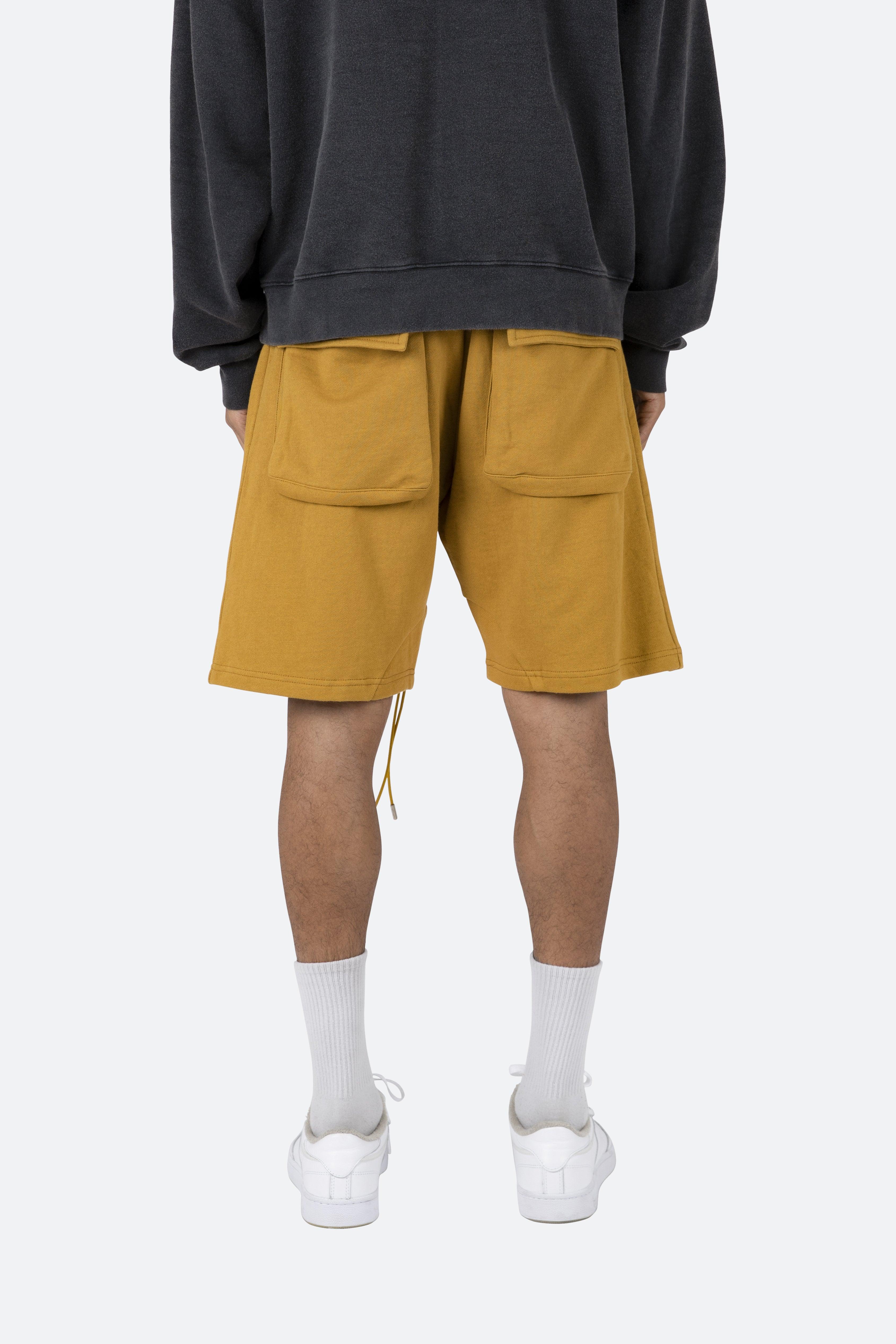 mnml - Men's Flap Pocket Sweatshorts Casual Shorts - Yellow - Cotton