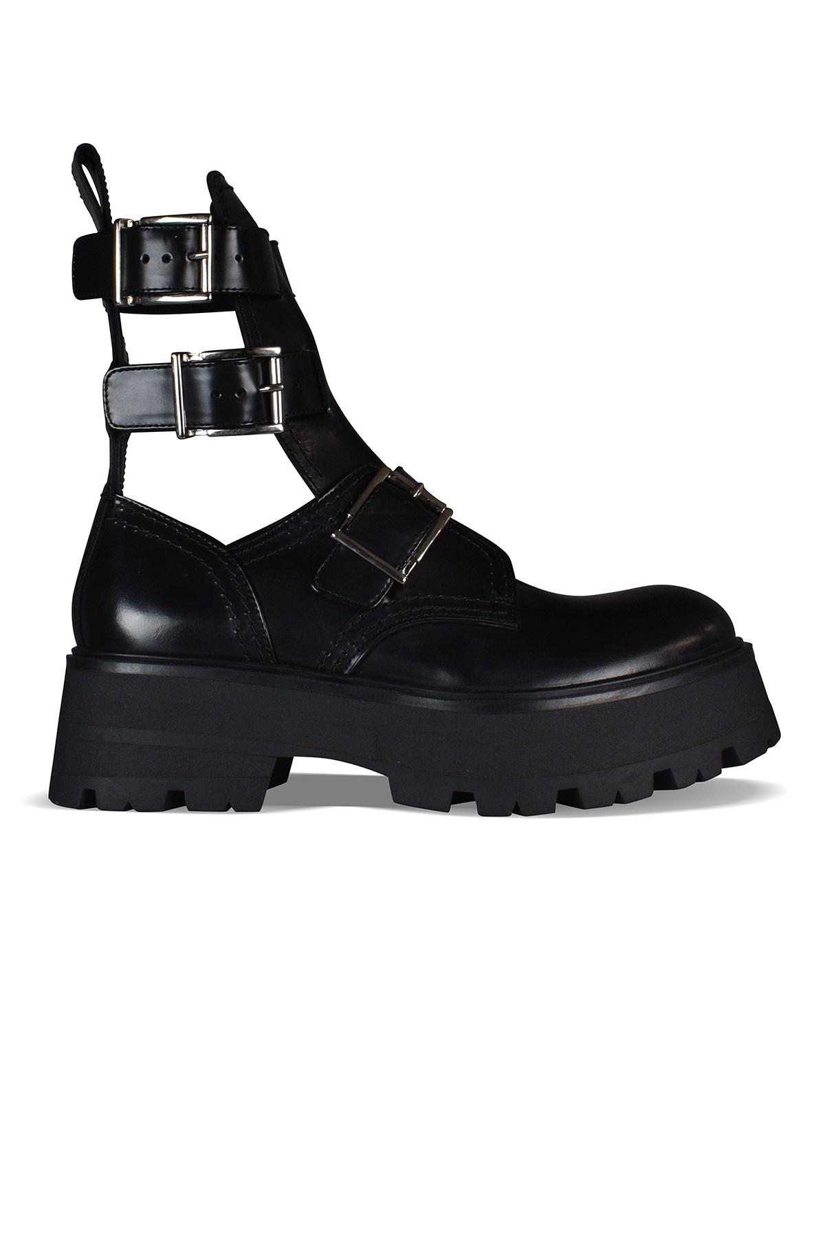 Alexander McQueen Rave Buckle Boots in Black | Lyst UK
