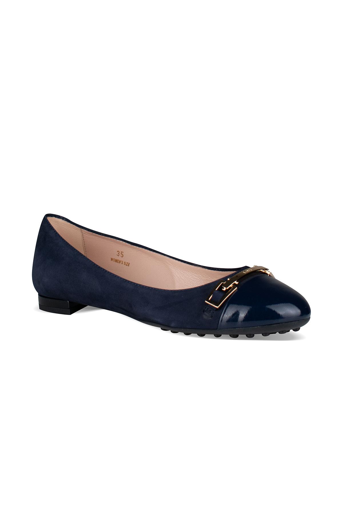 Tod s Suede Ballet Flats in Blue Lyst