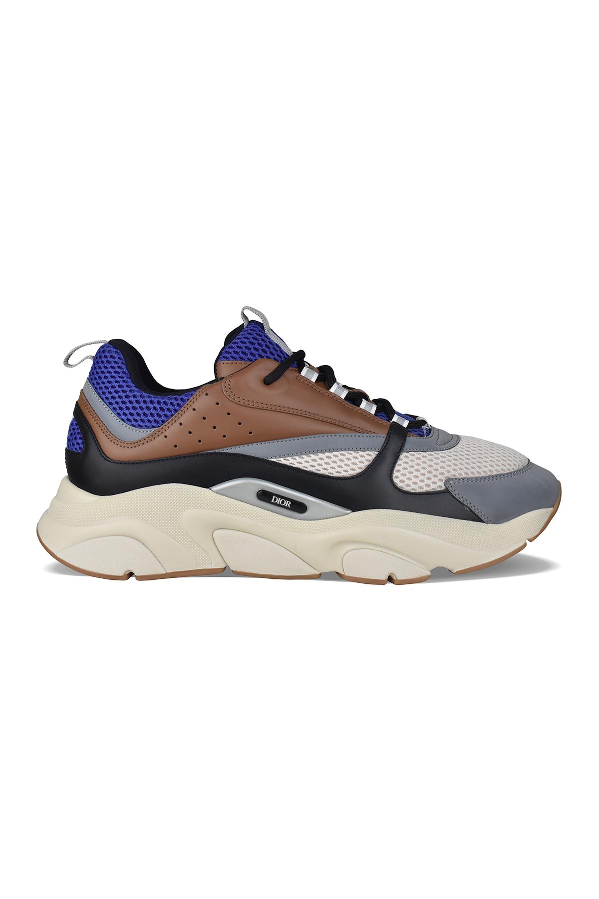Dior Leather Mesh B22 Sneakers in Blue for Men | Lyst