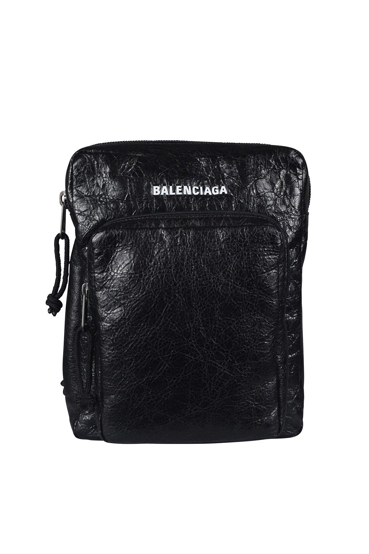 Balenciaga Leather Explorer Pouch in Black for Men - Lyst